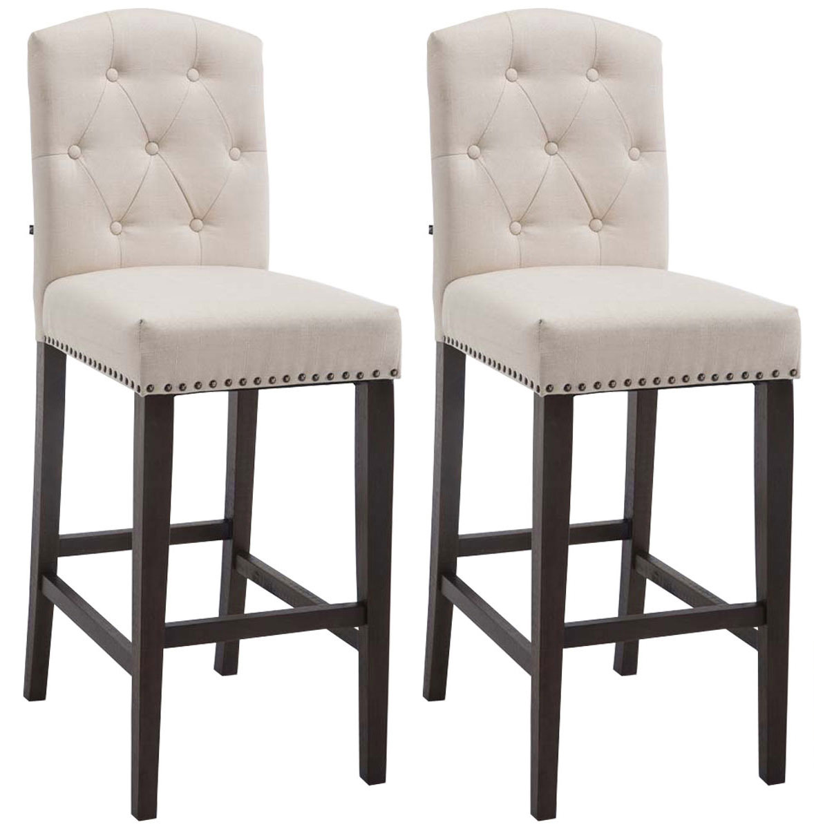 2er Set Barhocker Louise Stoff Antik