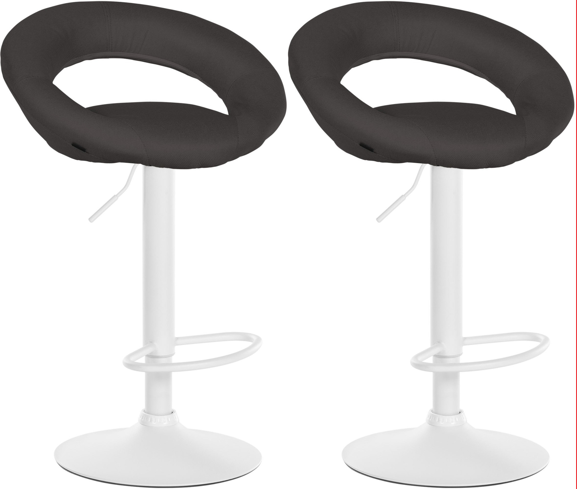 2er Set Barhocker Olinda Stoff Weiß