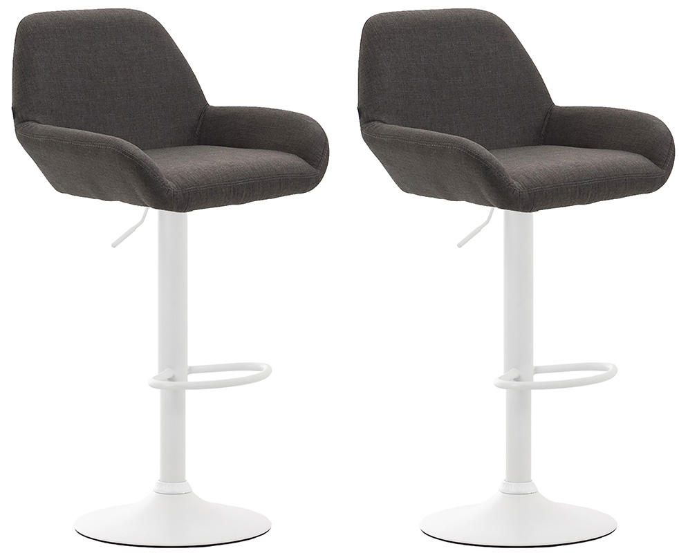 2er Set Barhocker Braga Stoff Weiß