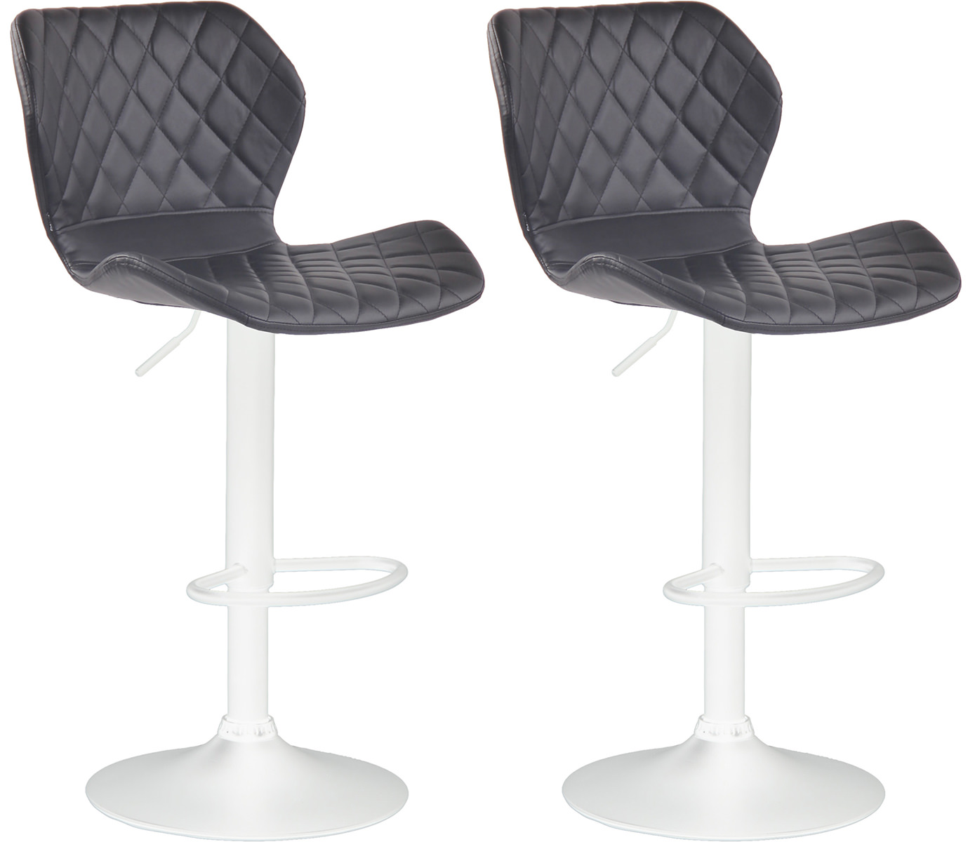 2er Set Barhocker Cork Kunstleder Weiß