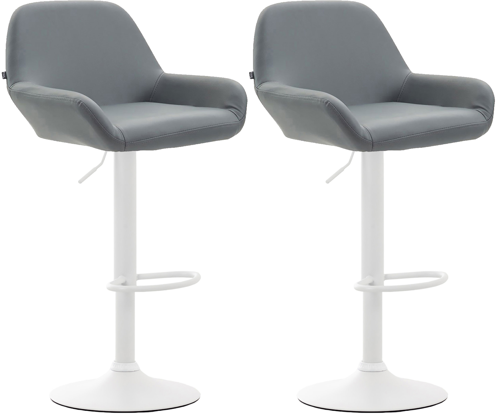2er Set Barhocker Braga Kunstleder Weiß - Image 4