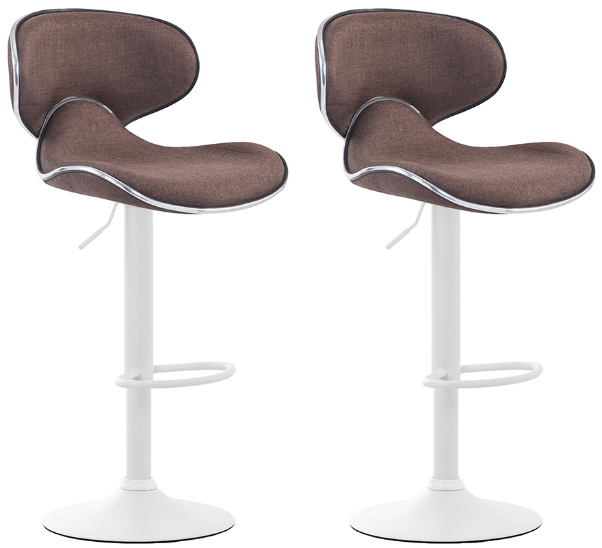 2er Set Barhocker Las Vegas V2 Stoff Weiß