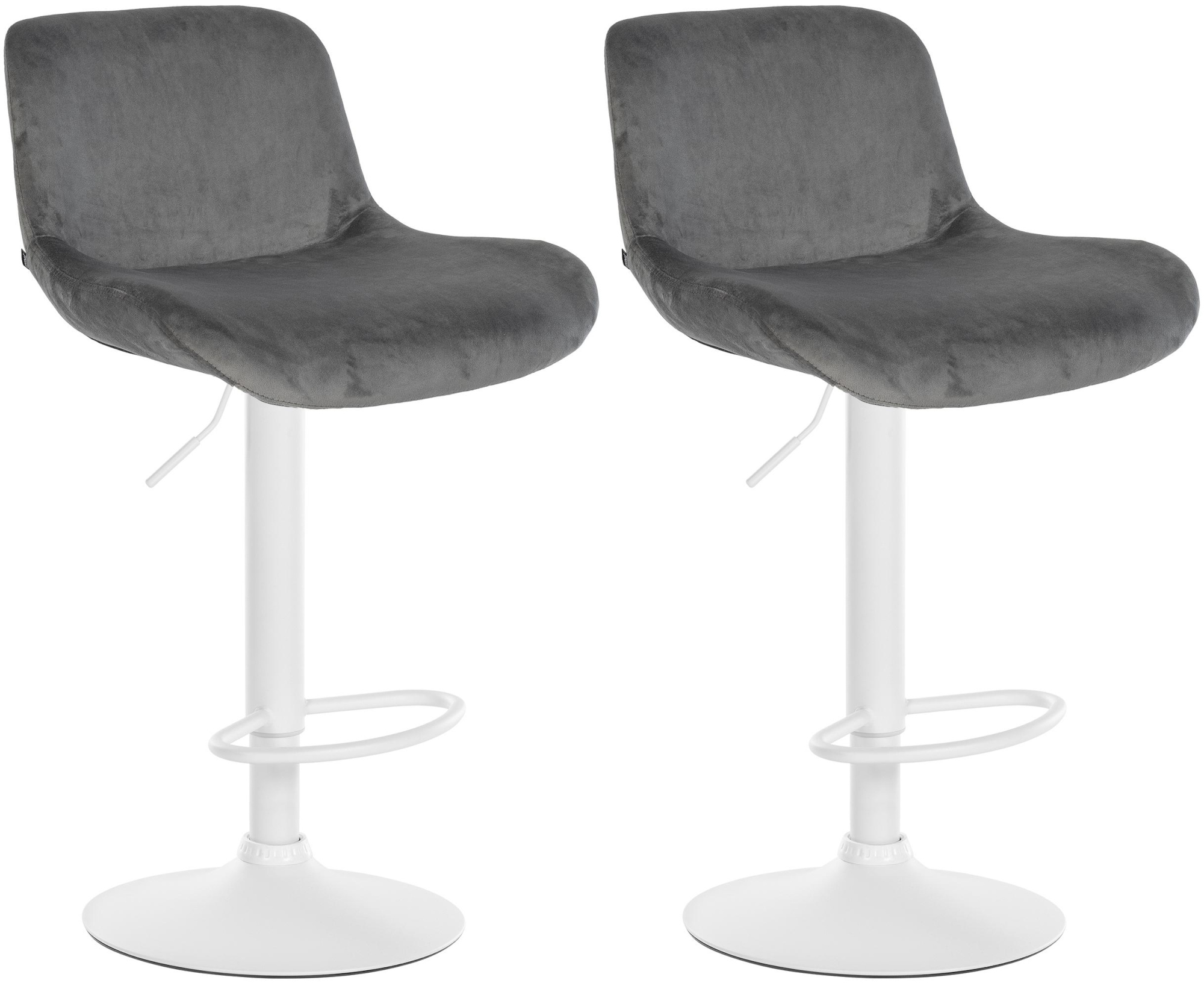 2er Set Barhocker Solon Weiß Samt