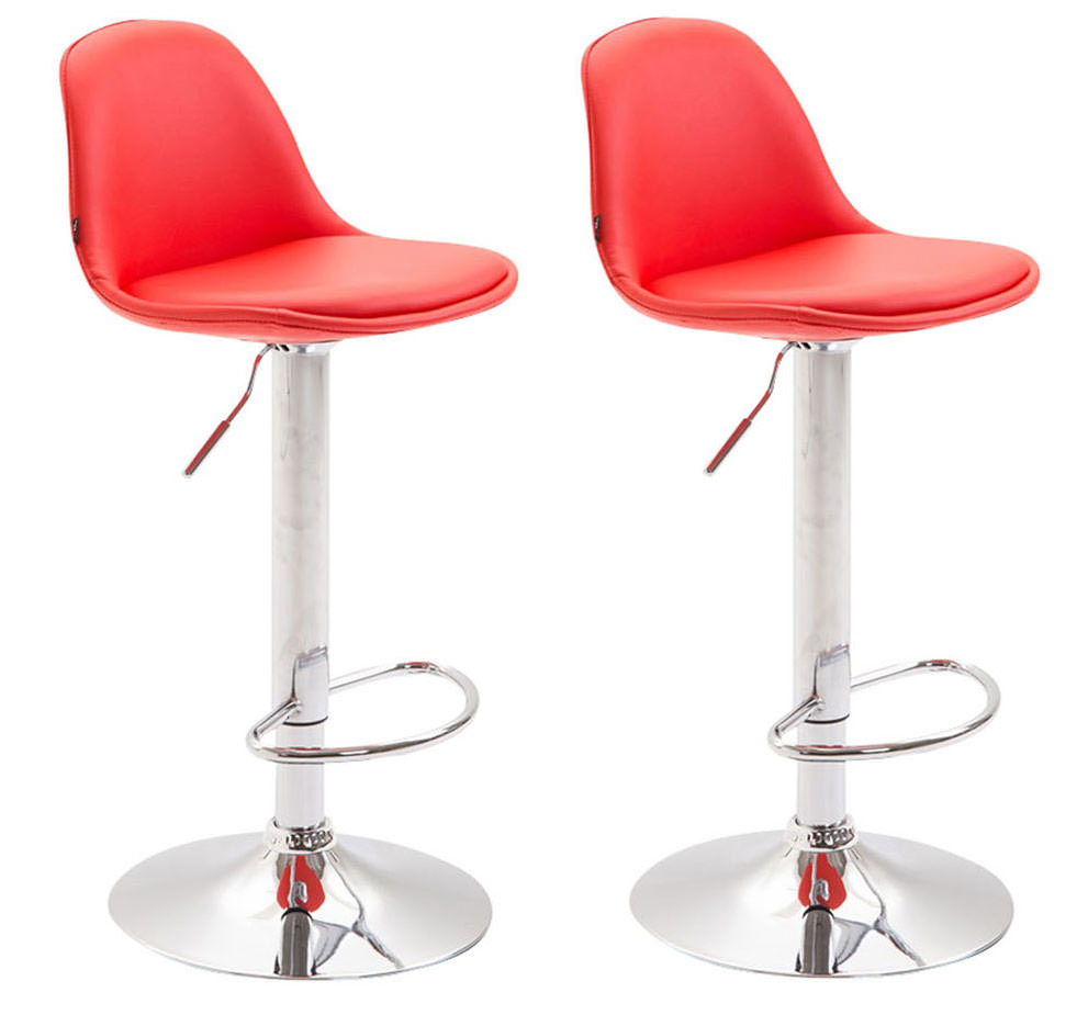 2er Set Barhocker Kiel Vollgepolstert Kunstleder Chrom