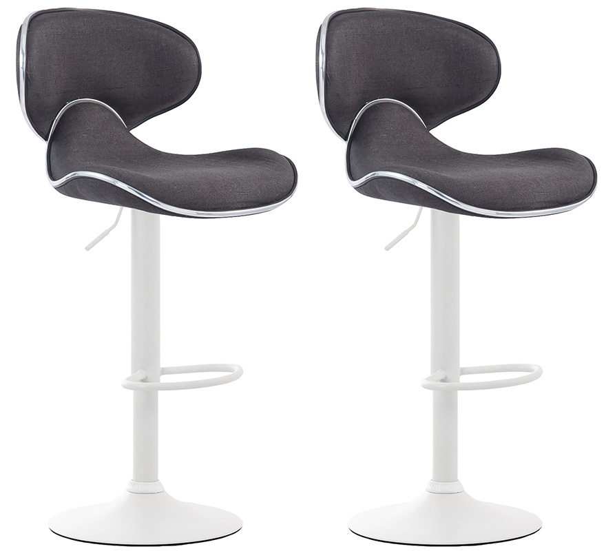 2er Set Barhocker Las Vegas V2 Stoff Weiß