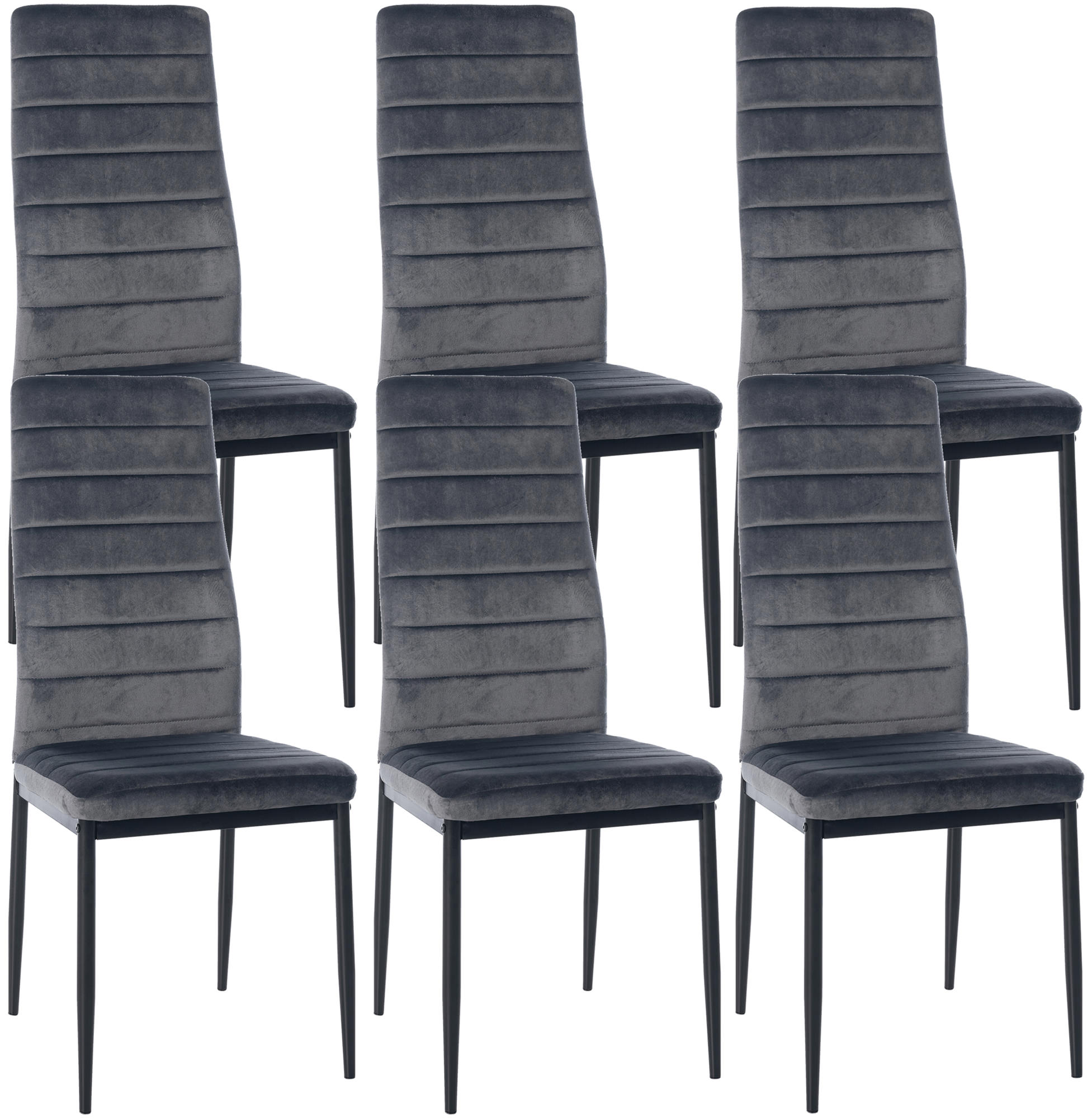 6er Set Esszimmerstühle Mayfair Samt