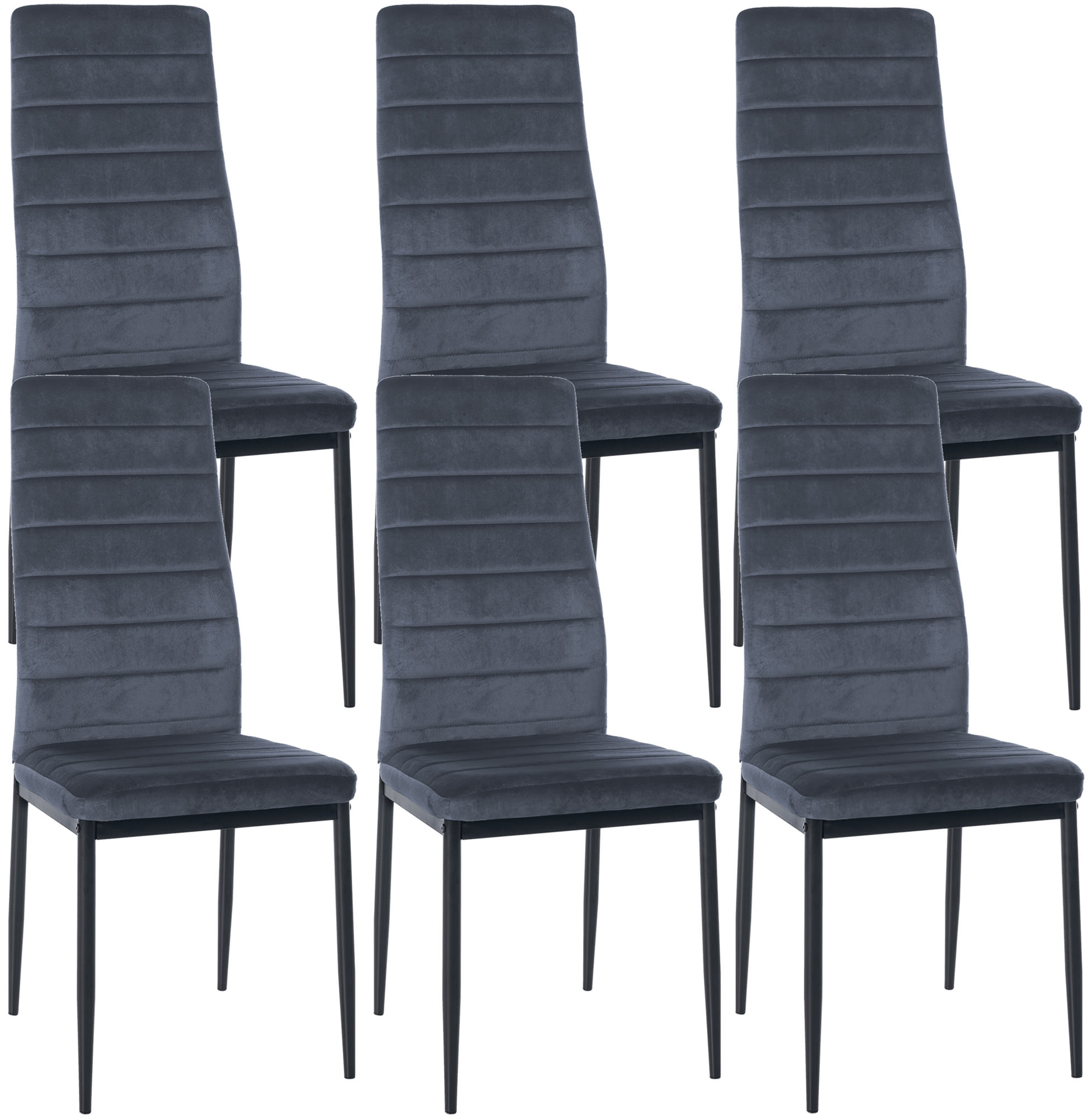6er Set Esszimmerstühle Mayfair Samt