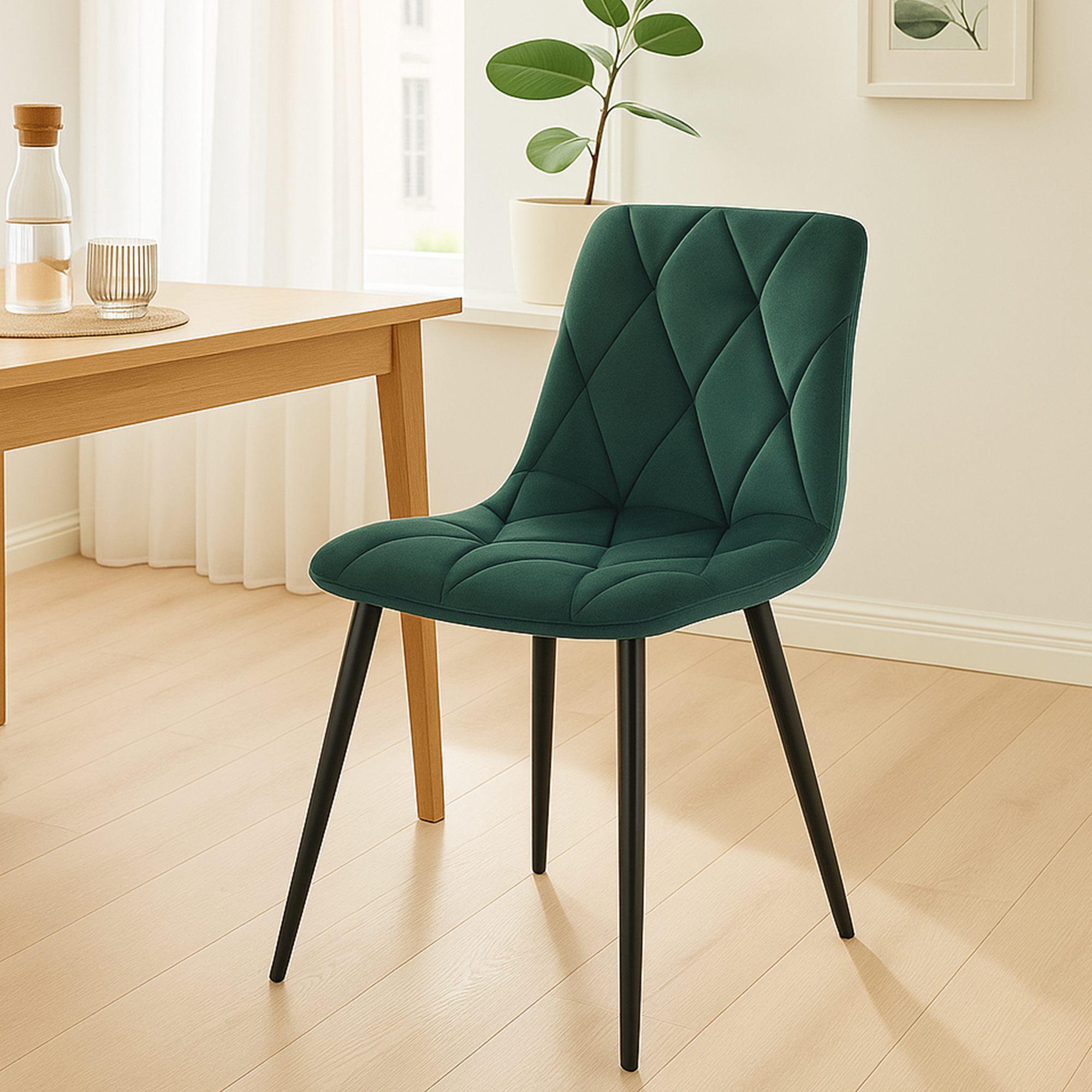 2er Set Esszimmerstuhl Clairton Samt - Image 3