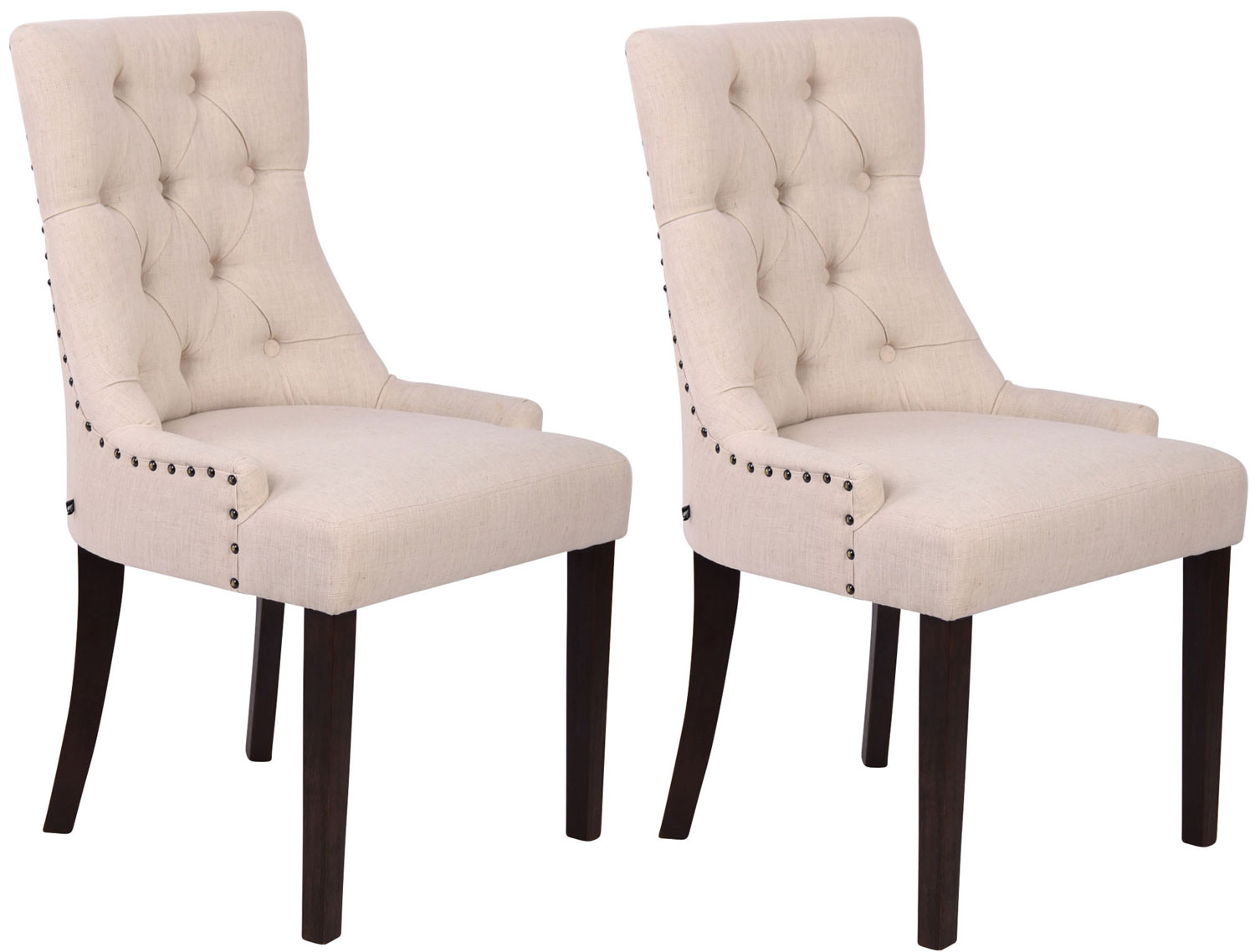 2er Set Esszimmerstuhl Aberdeen Stoff Antik