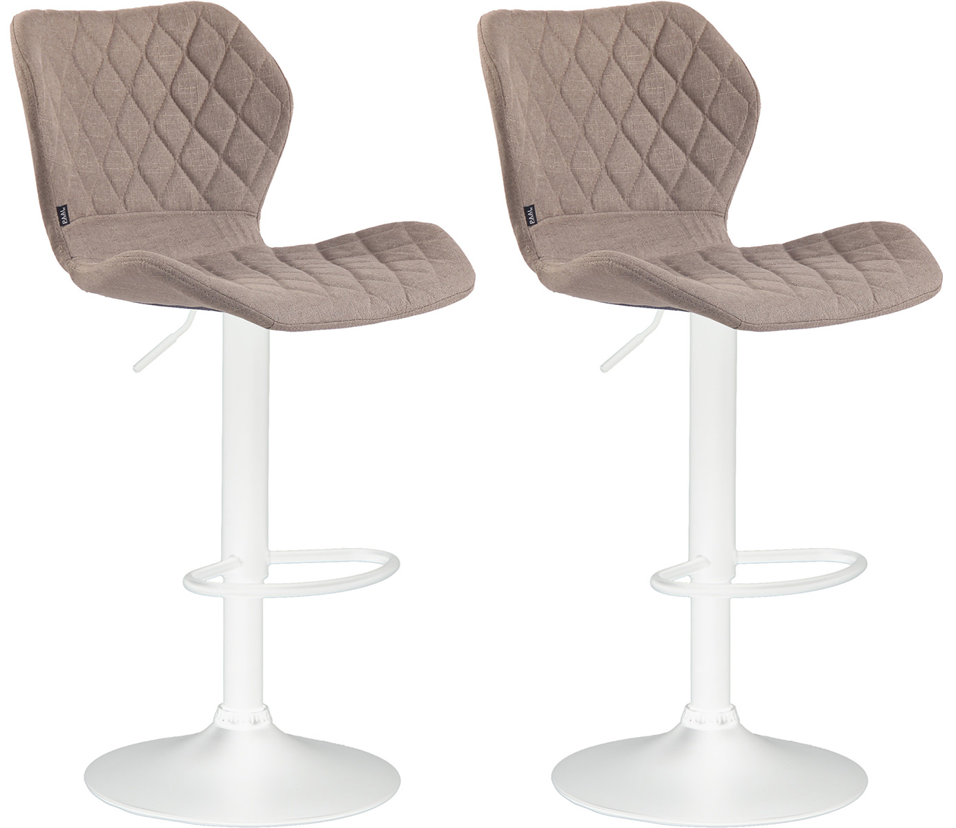2er Set Barhocker Cork Stoff Weiß