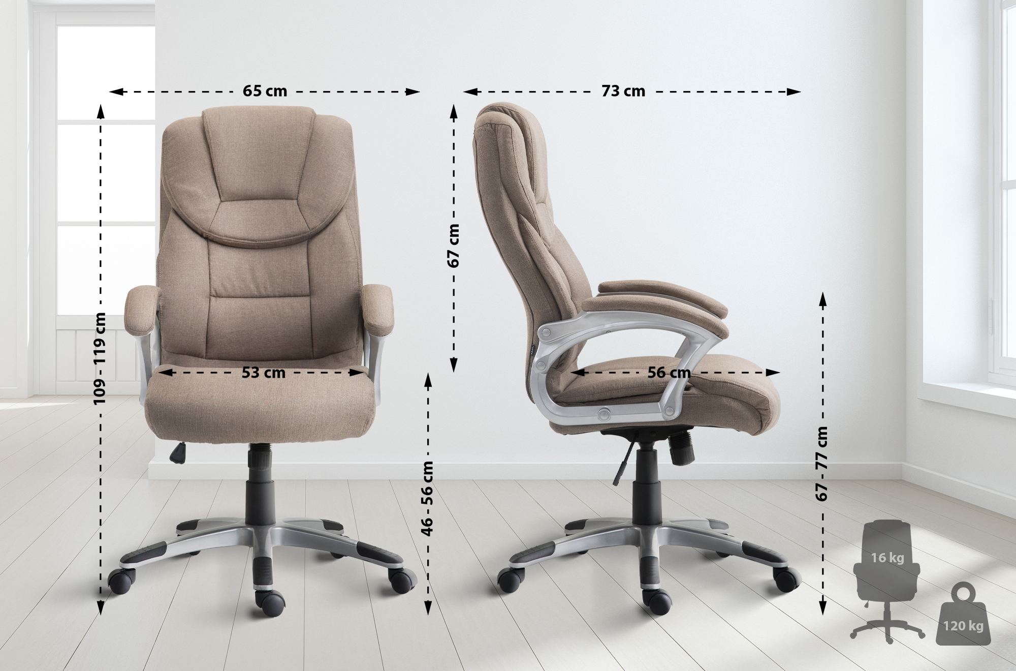 Bürostuhl Texas V2 Stoff