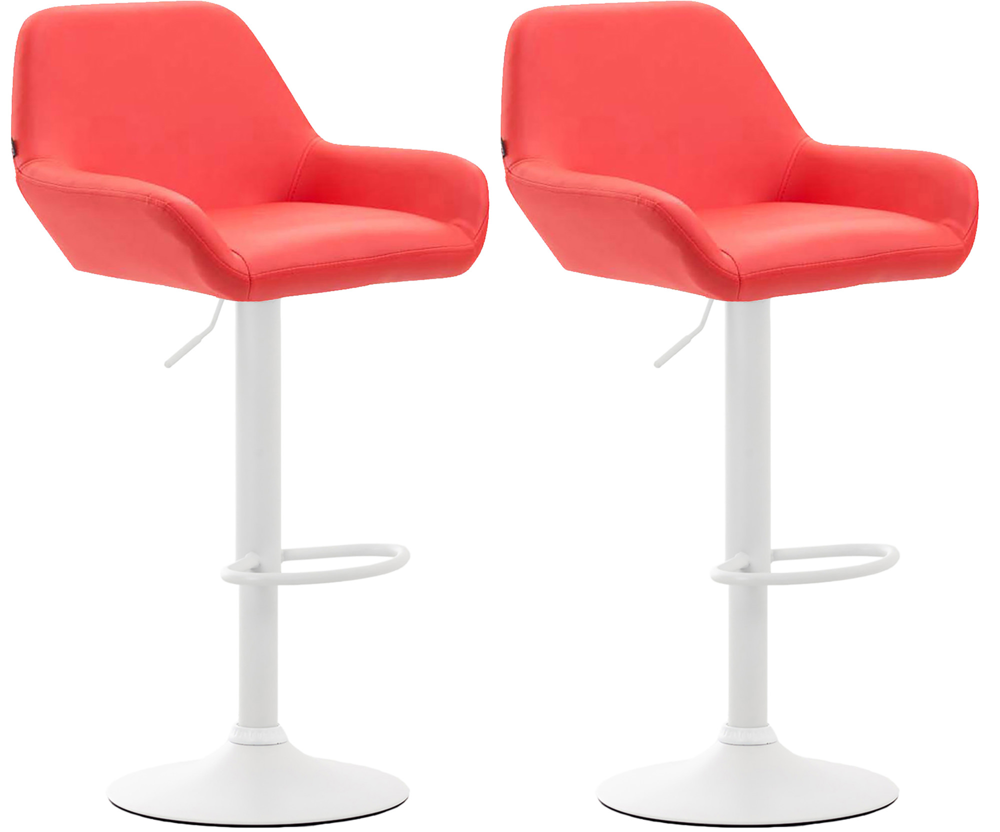2er Set Barhocker Braga Kunstleder Weiß - Image 4