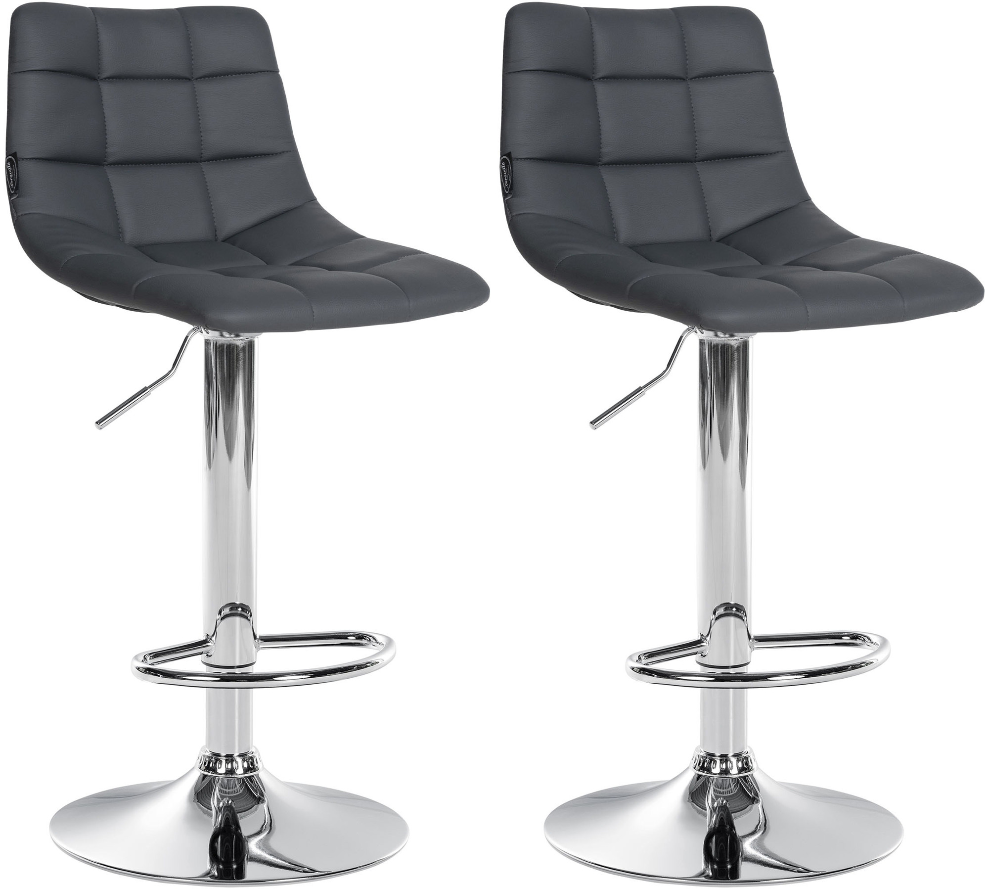 2er Set Barhocker Jerry Kunstleder Chrom