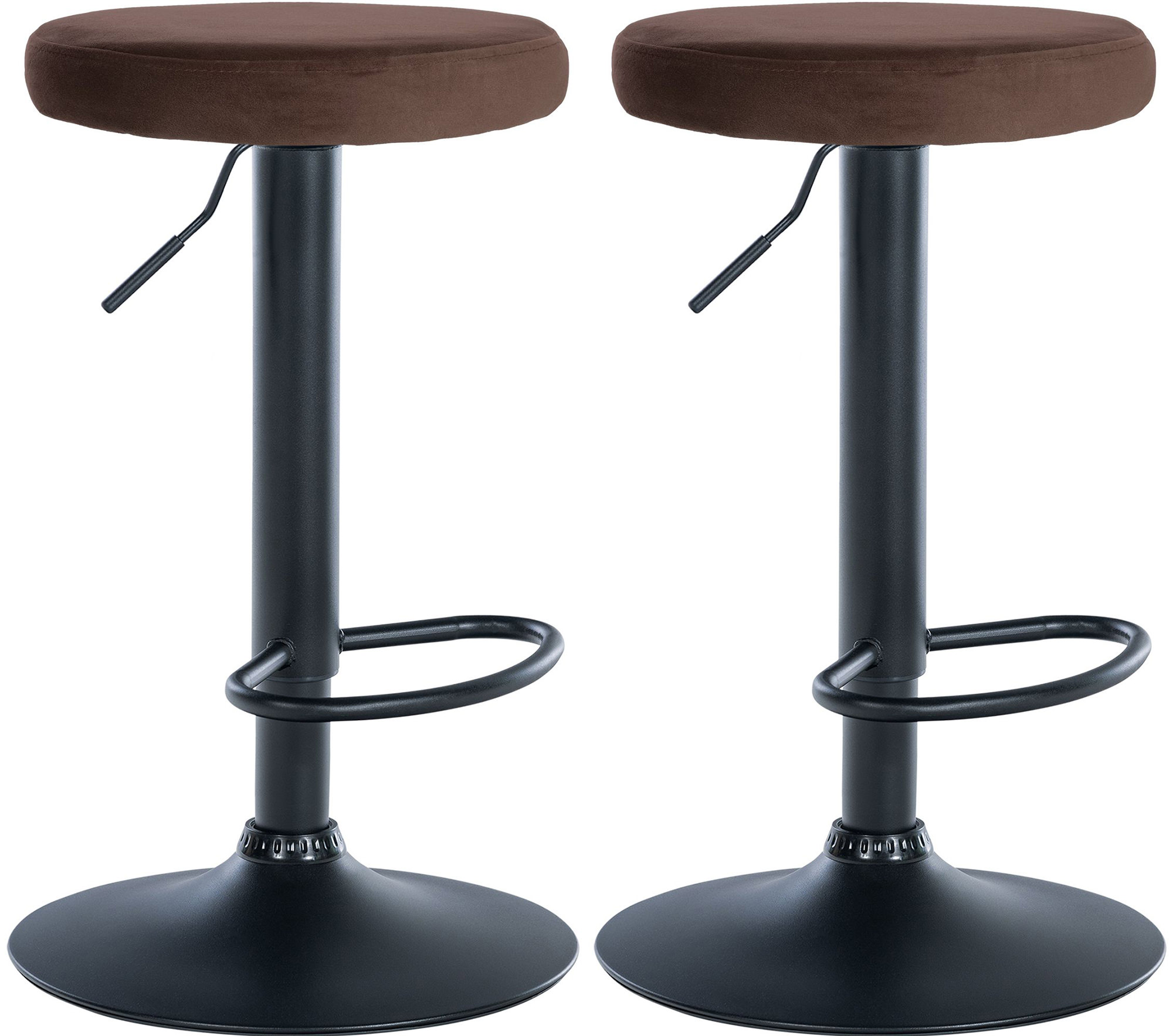 2er Set Barhocker Ponte Samt Schwarz