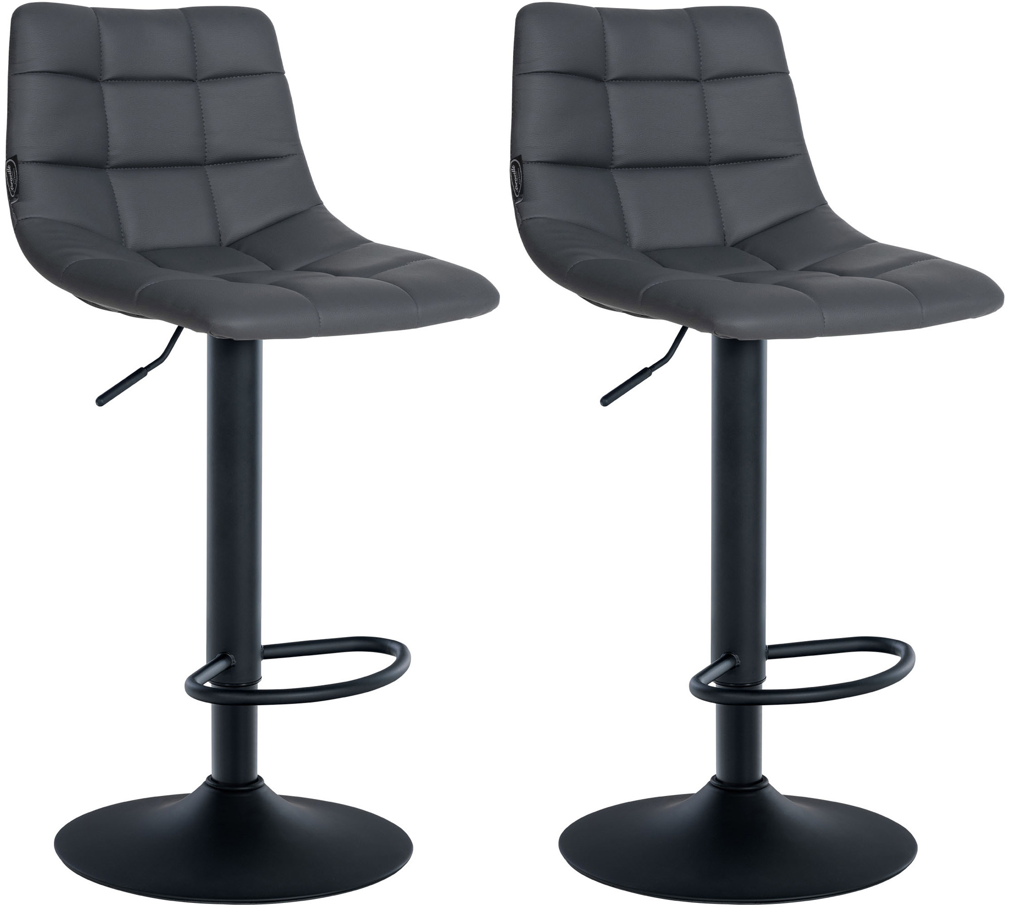 2er Set Barhocker Jerry Kunstleder Schwarz