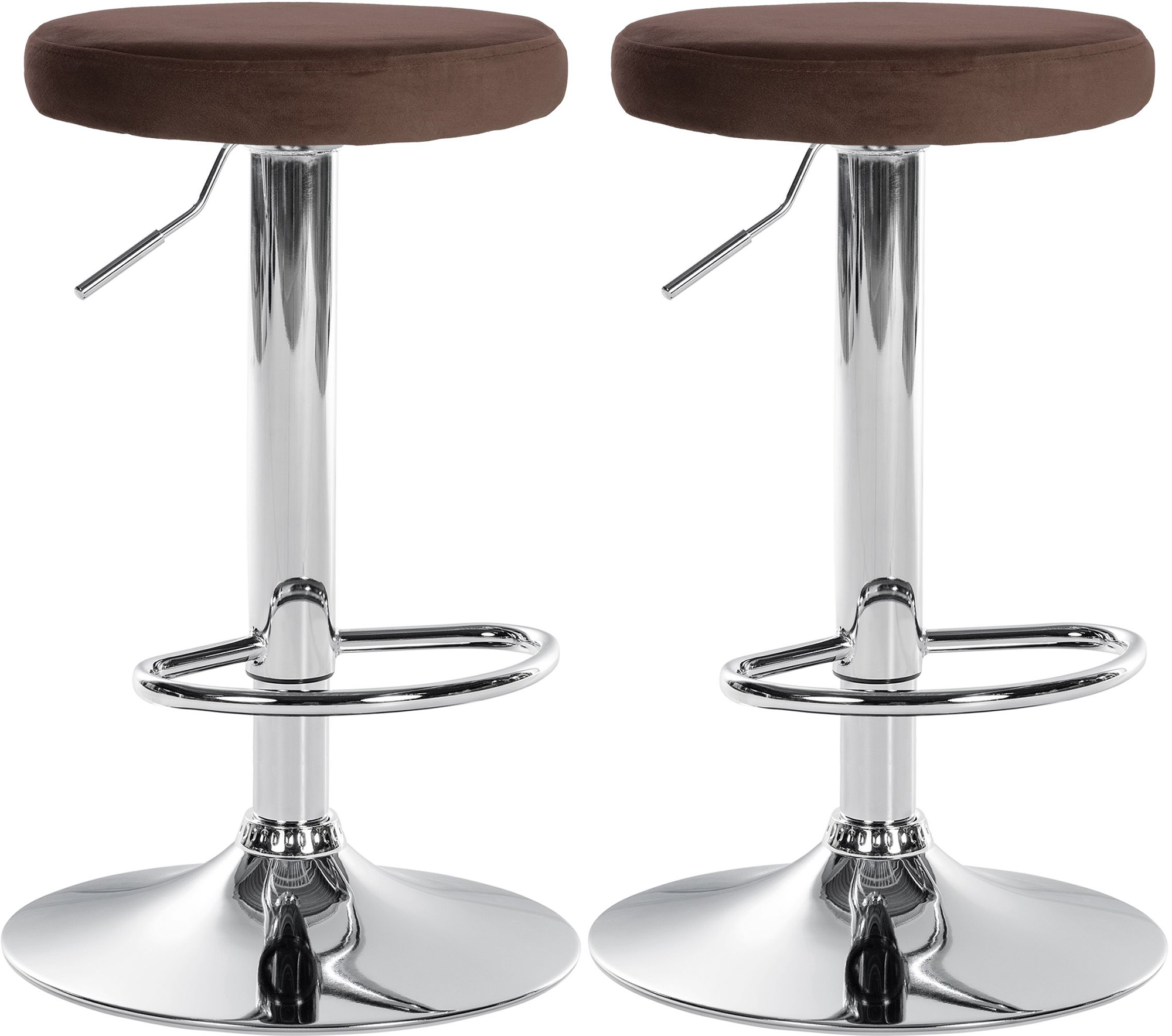 2er Set Barhocker Ponte Samt Chrom