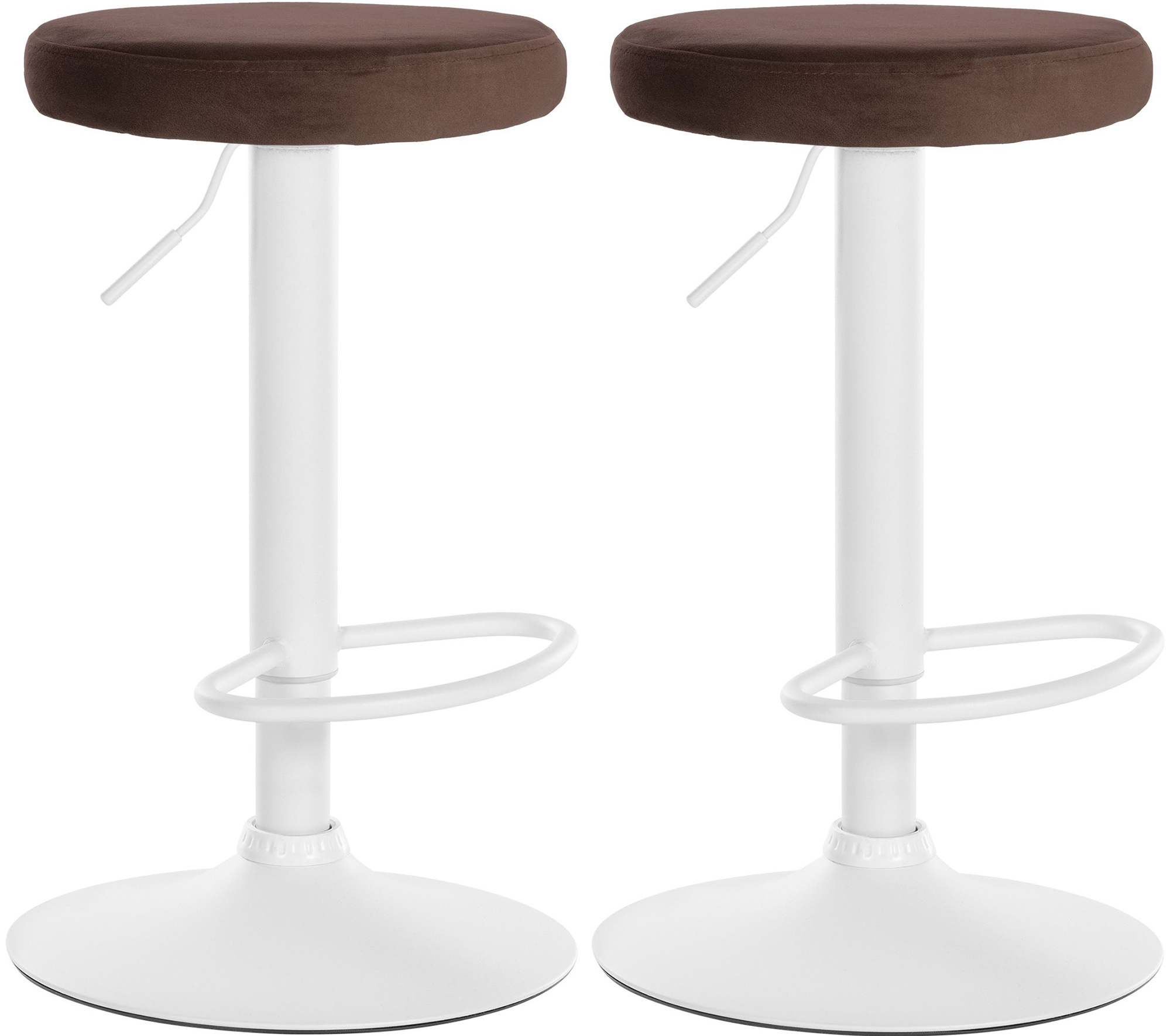 2er Set Barhocker Ponte Samt Weiß