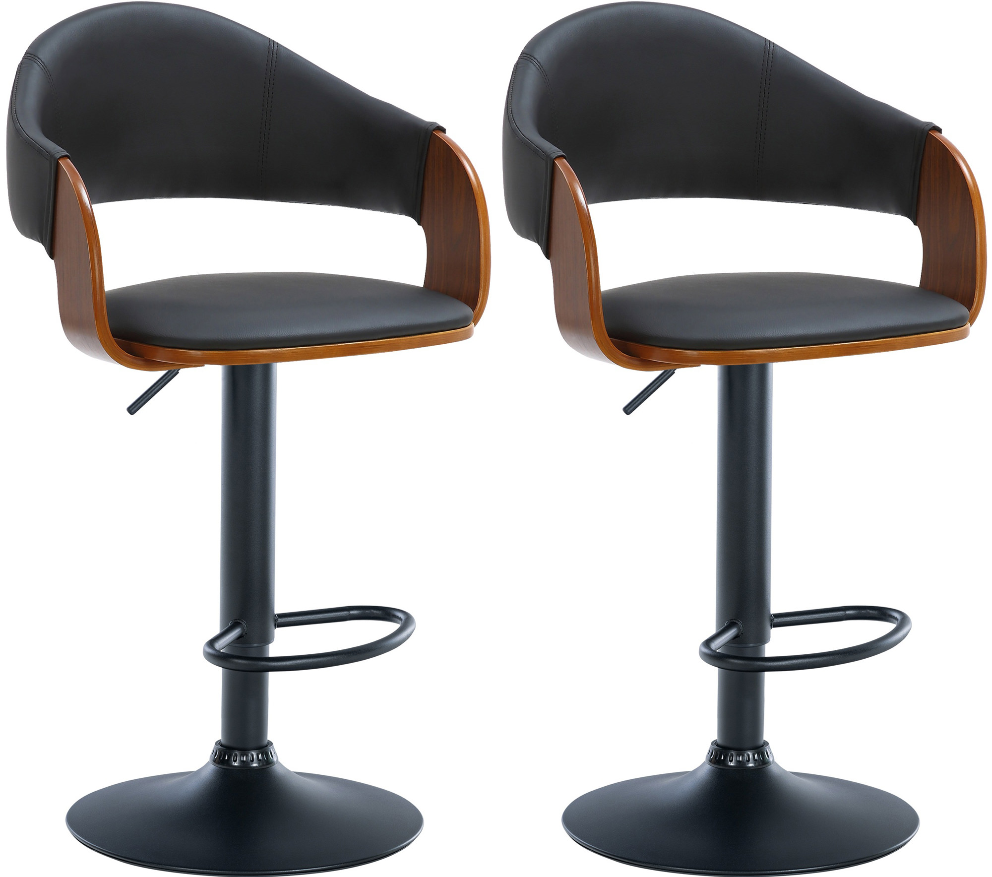 2er Set Barhocker Nilse Kunstleder Schwarz