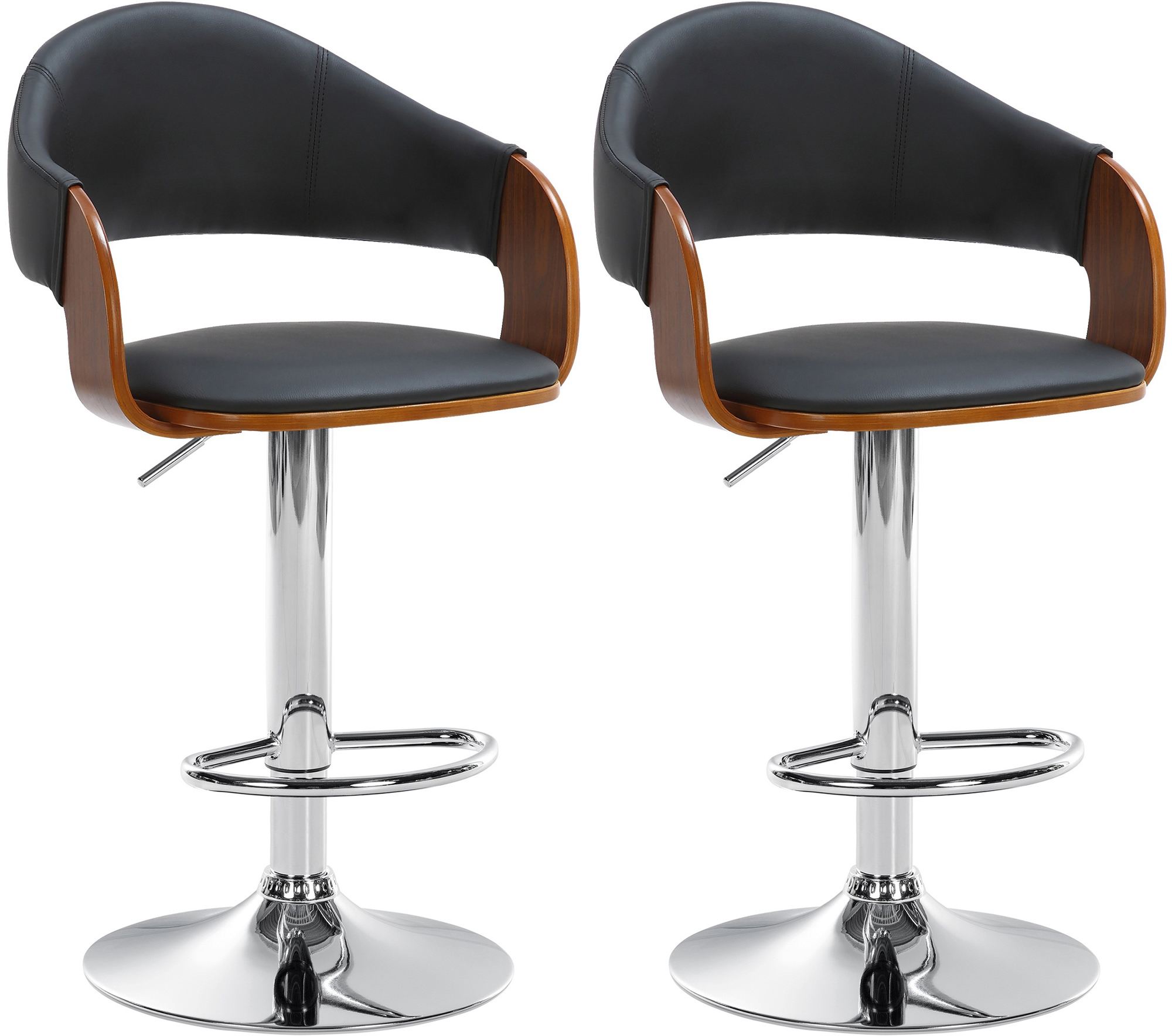 2er Set Barhocker Nilse Kunstleder Chrom