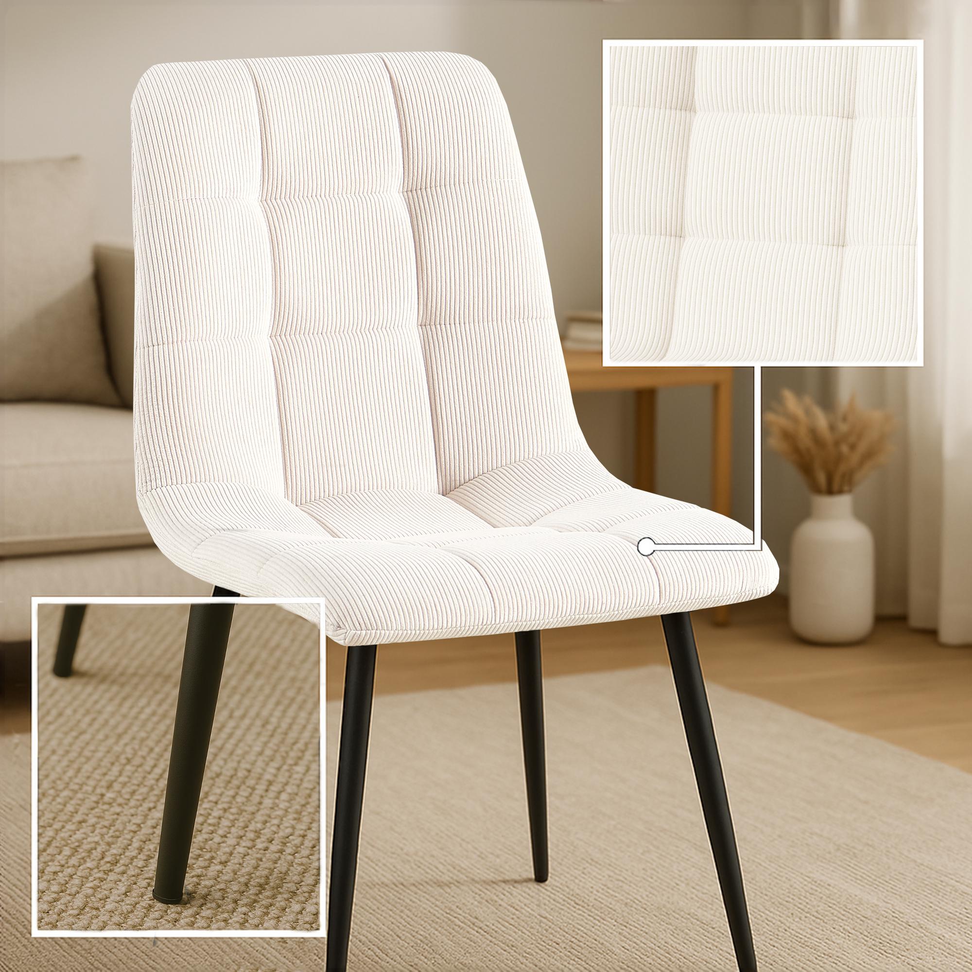 2er Set Esszimmerstuhl Antibes Cord