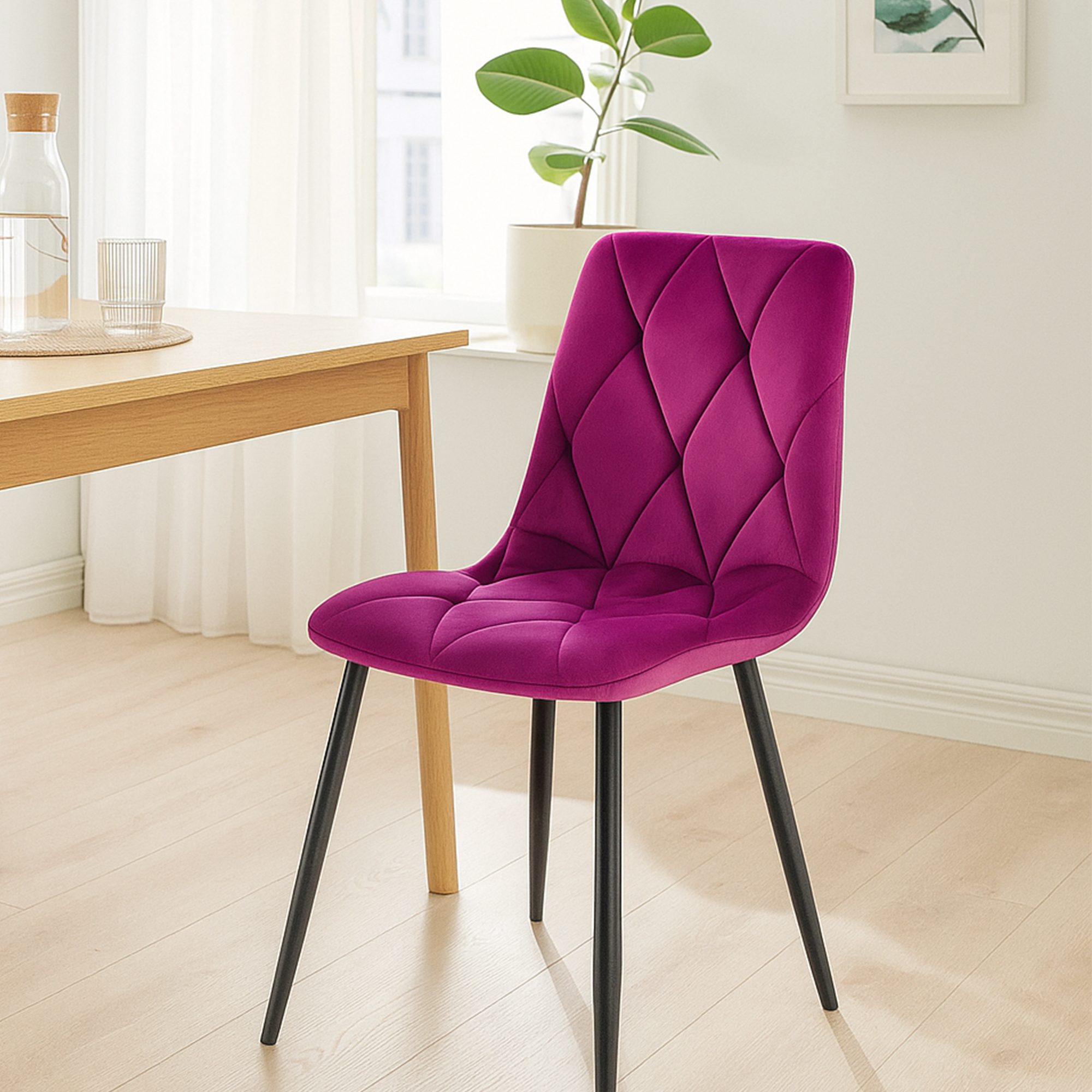 2er Set Esszimmerstuhl Clairton Samt
