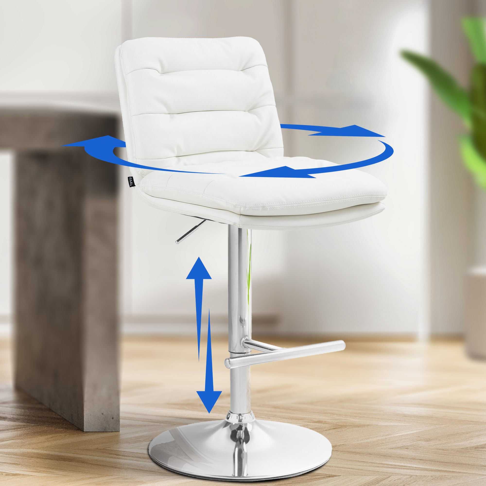 2er Set Barhocker Damar Kunstleder Chrom - Image 5