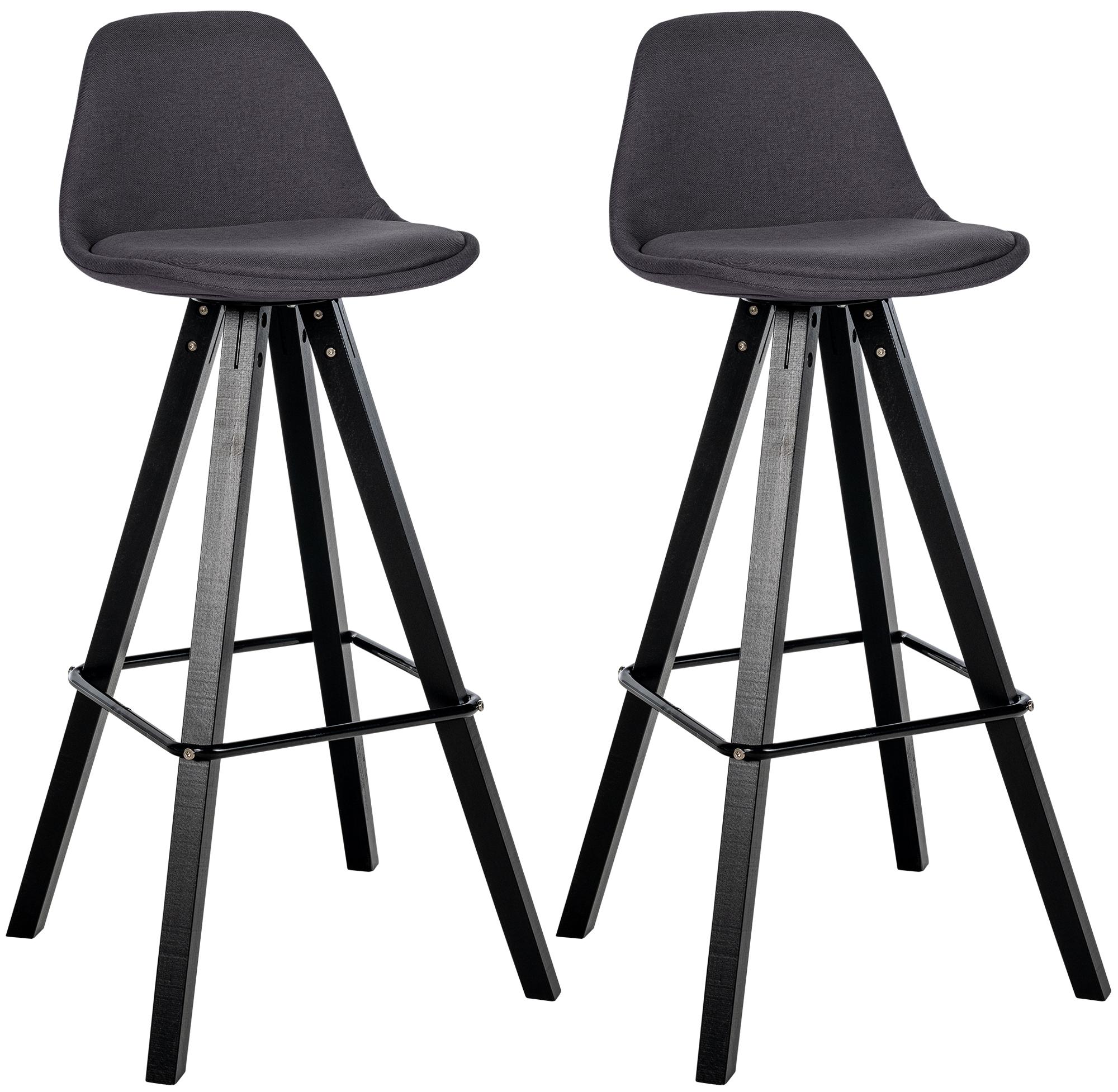 2er Set Barhocker Corbin Stoff Square