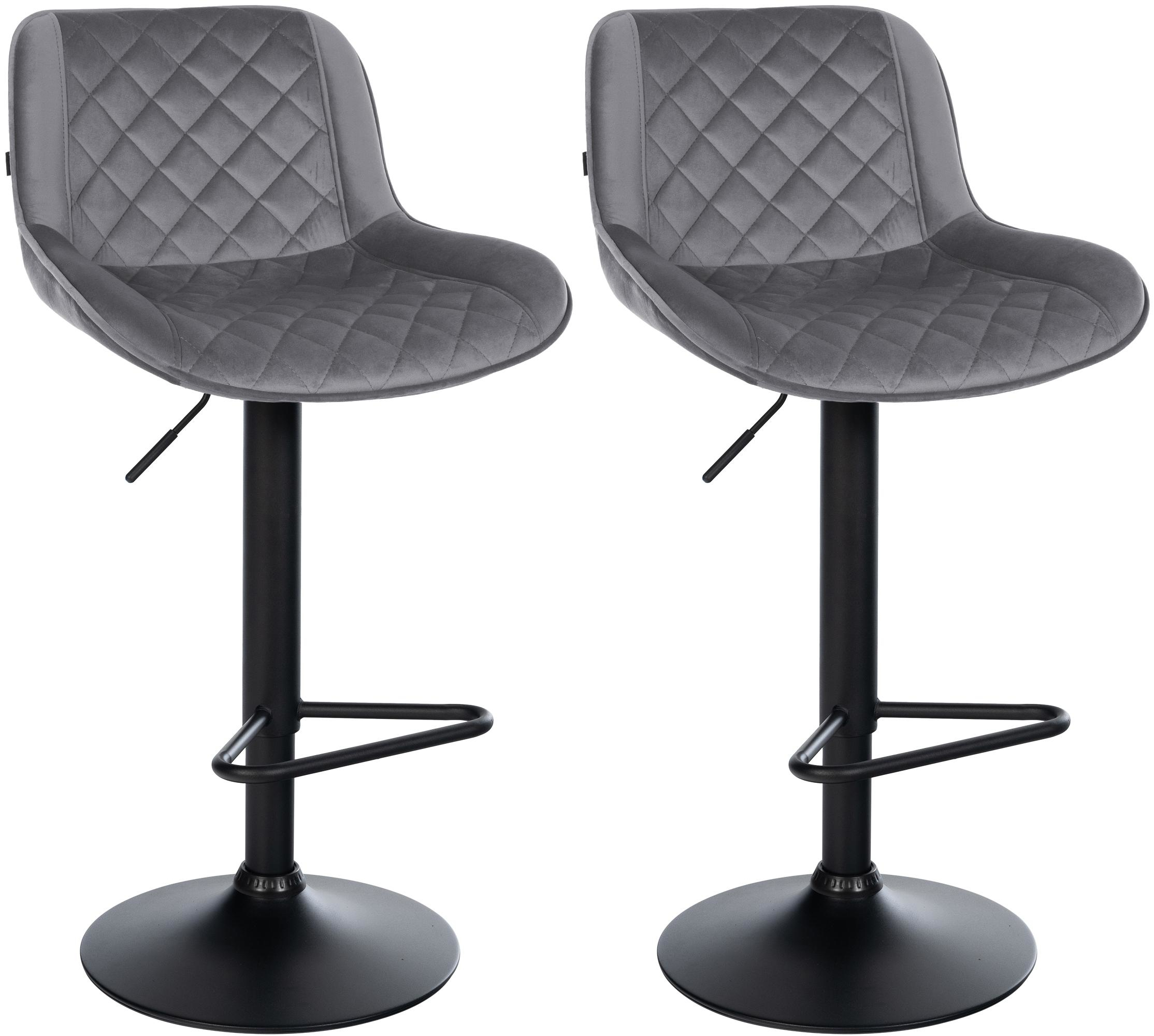 2er Set Barhocker Kasson Samt
