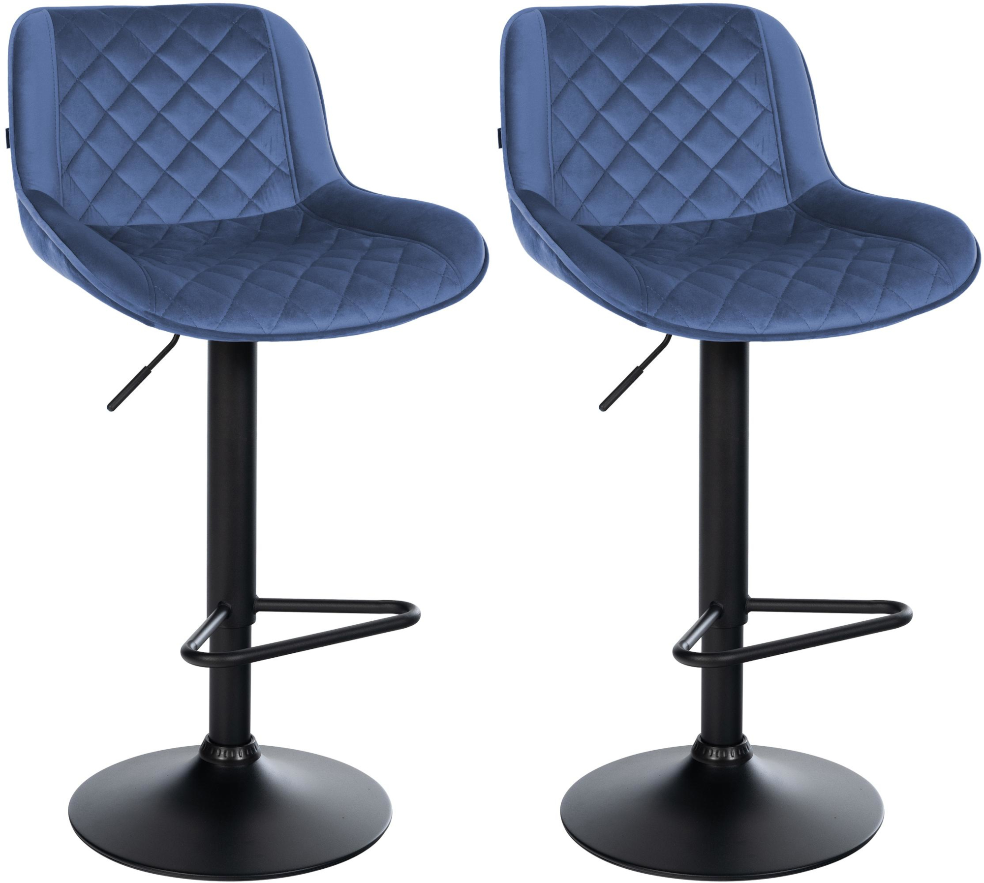 2er Set Barhocker Kasson Samt