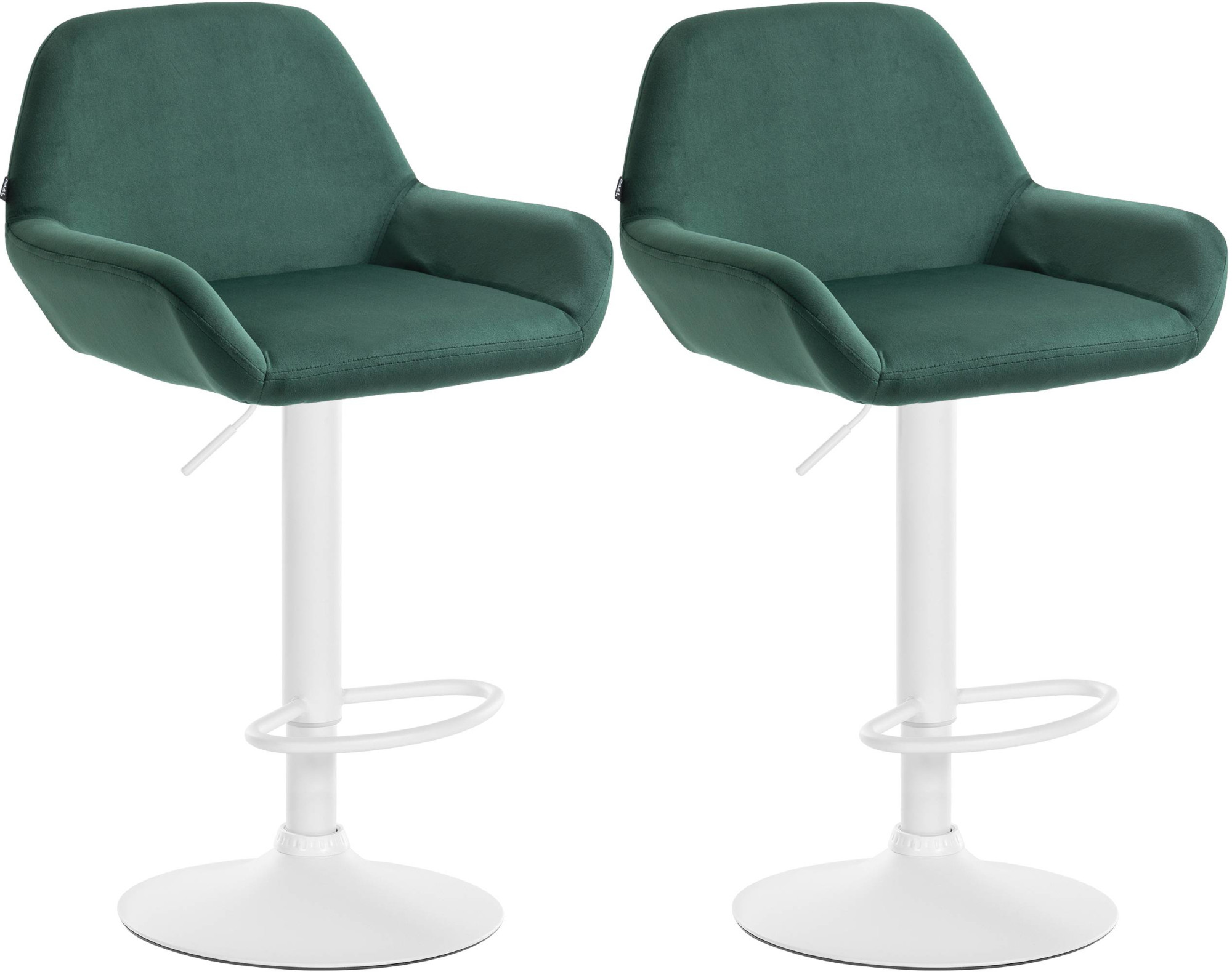 2er Set Barhocker Braga Samt Weiß - Image 4