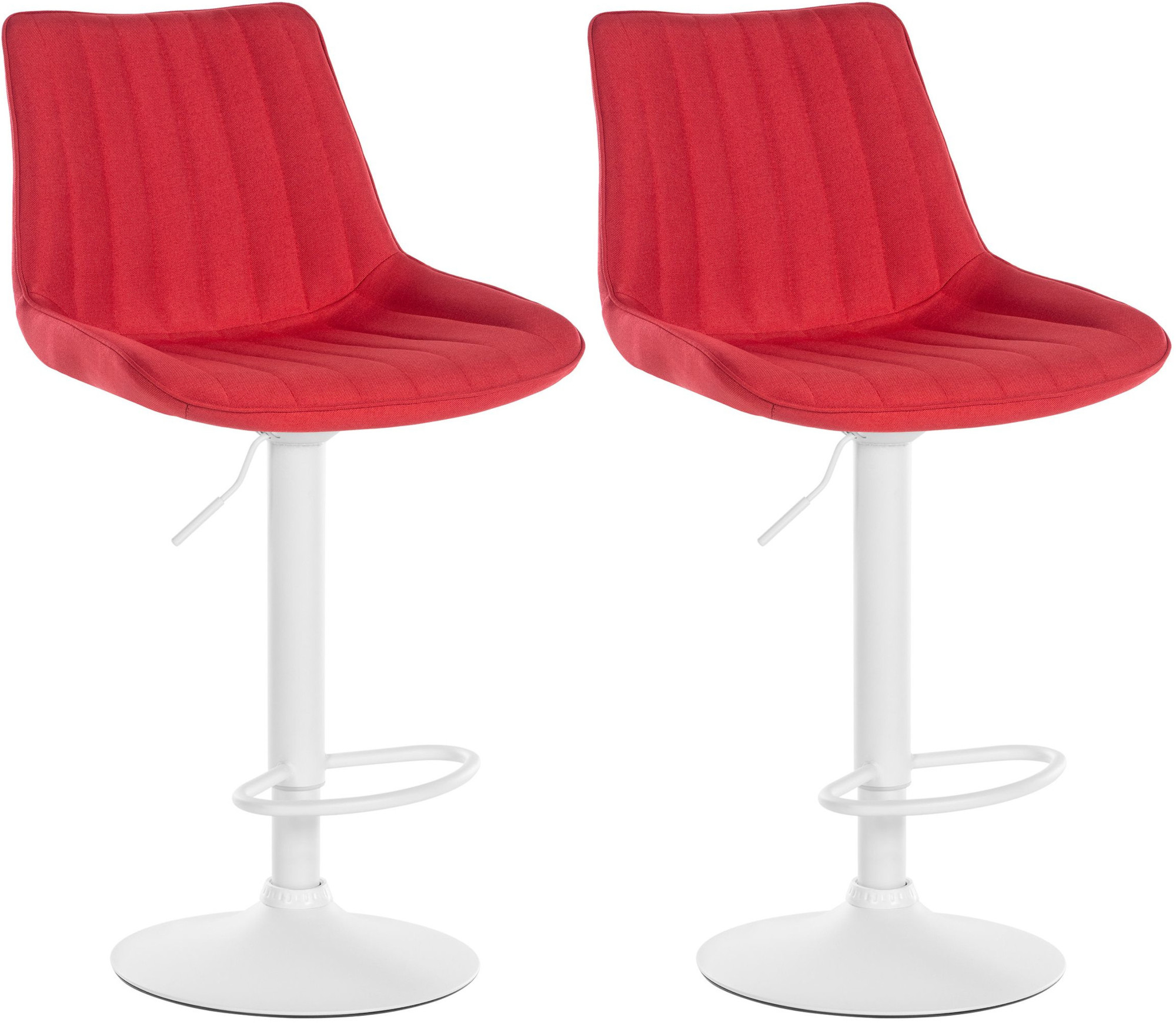 2er Set Barhocker Toni Stoff Weiß