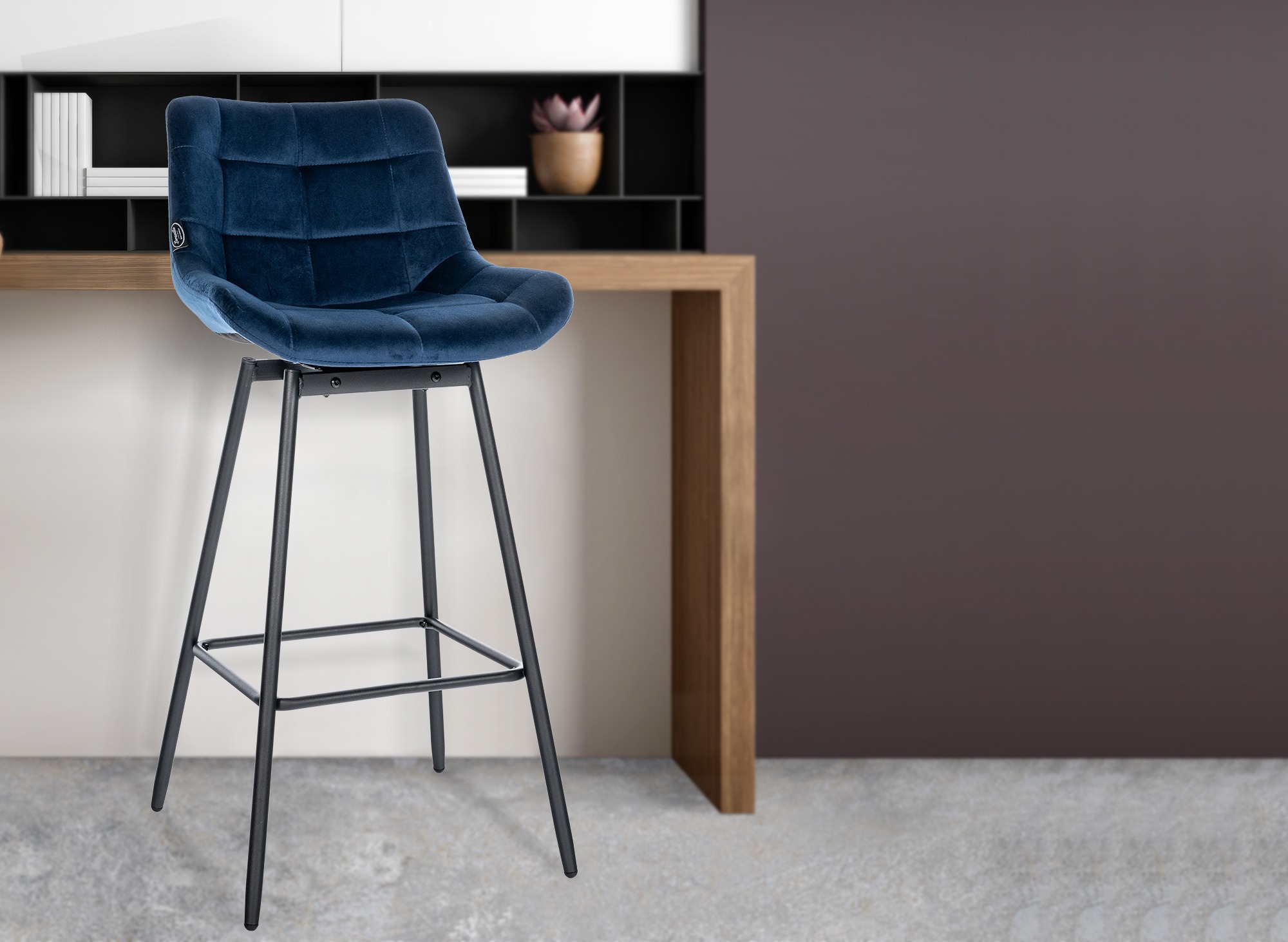 4er Set Barhocker Weston Schwenkbar Samt - Image 3
