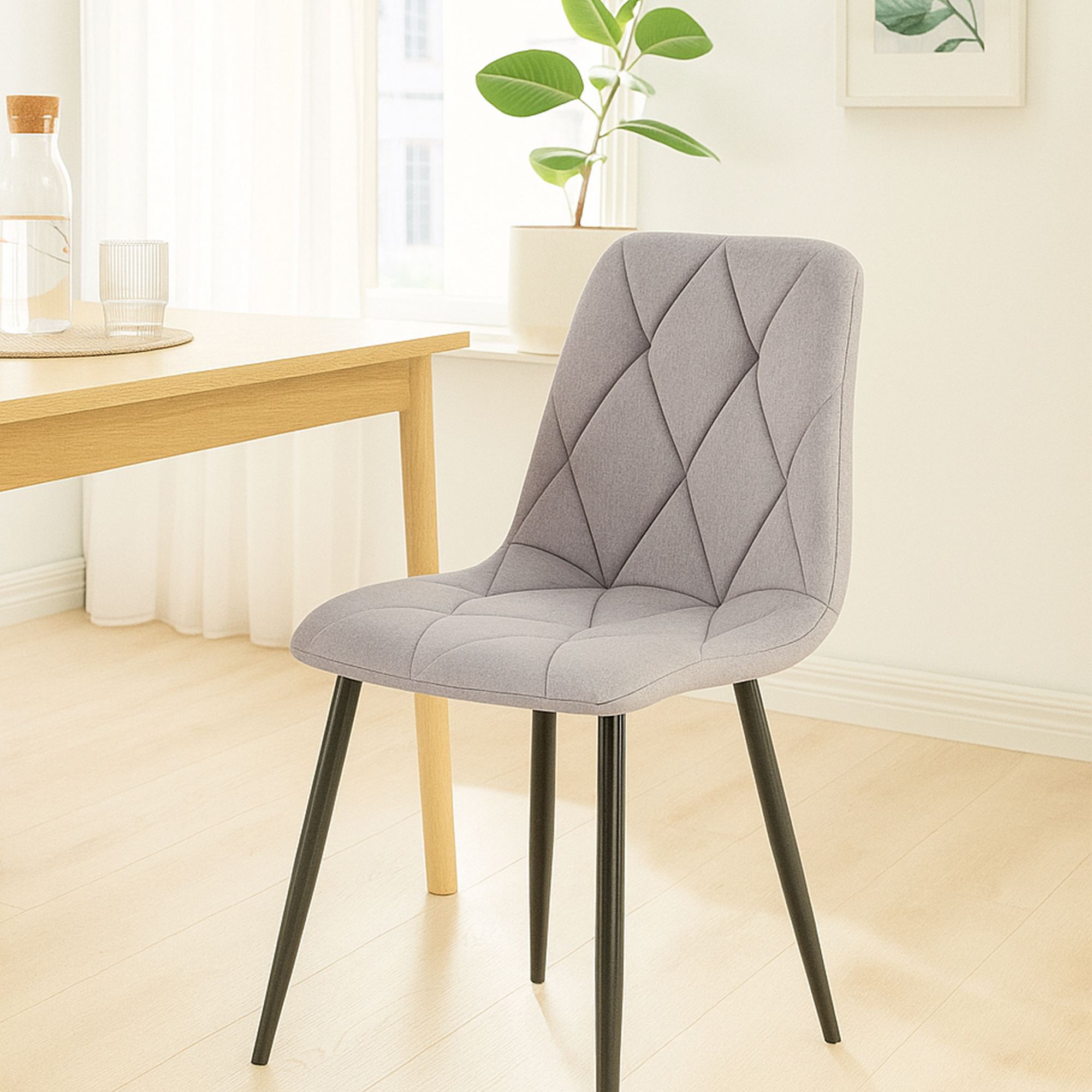 2er Set Esszimmerstuhl Clairton Stoff