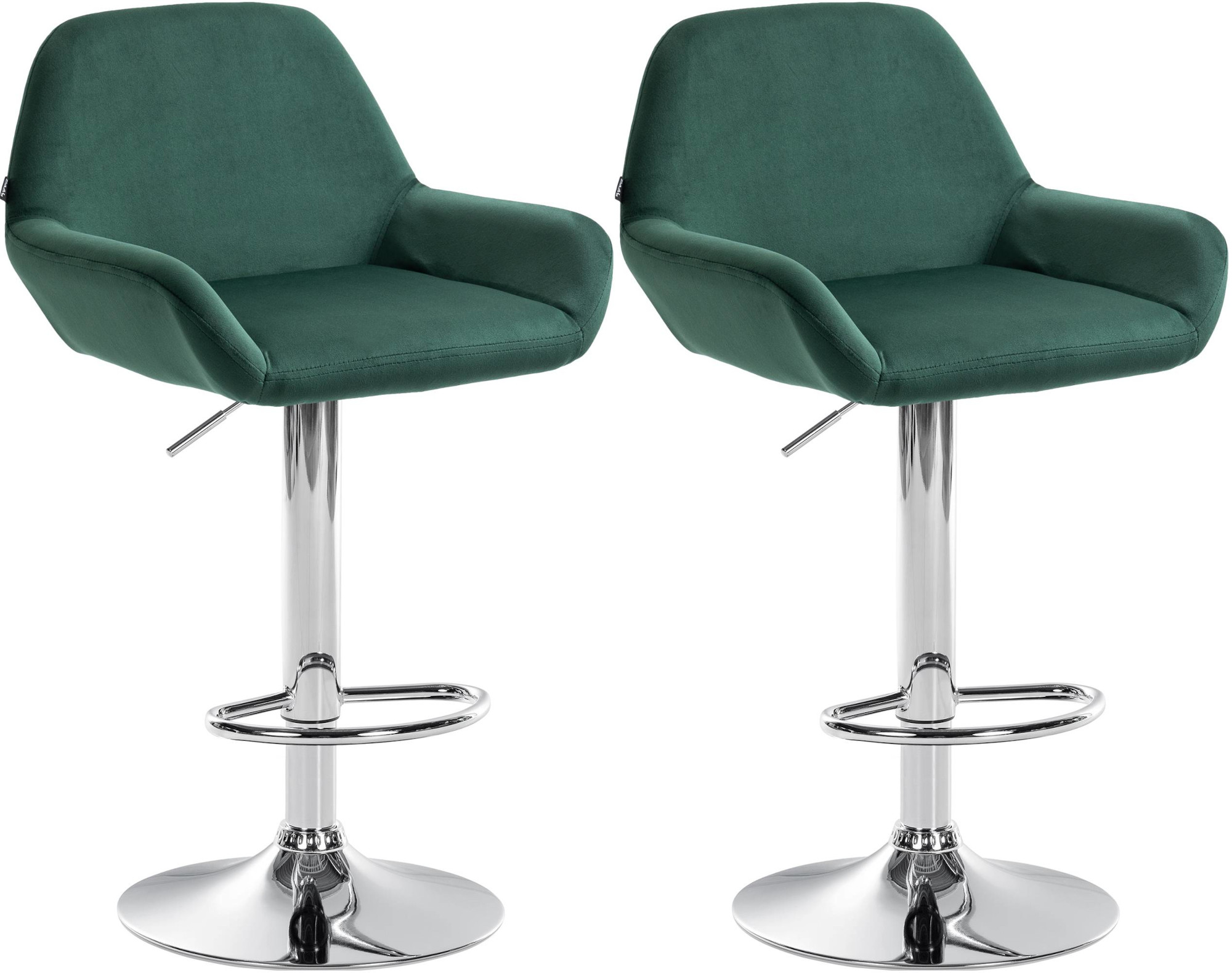 2er Set Barhocker Braga Samt Chrom - Image 3