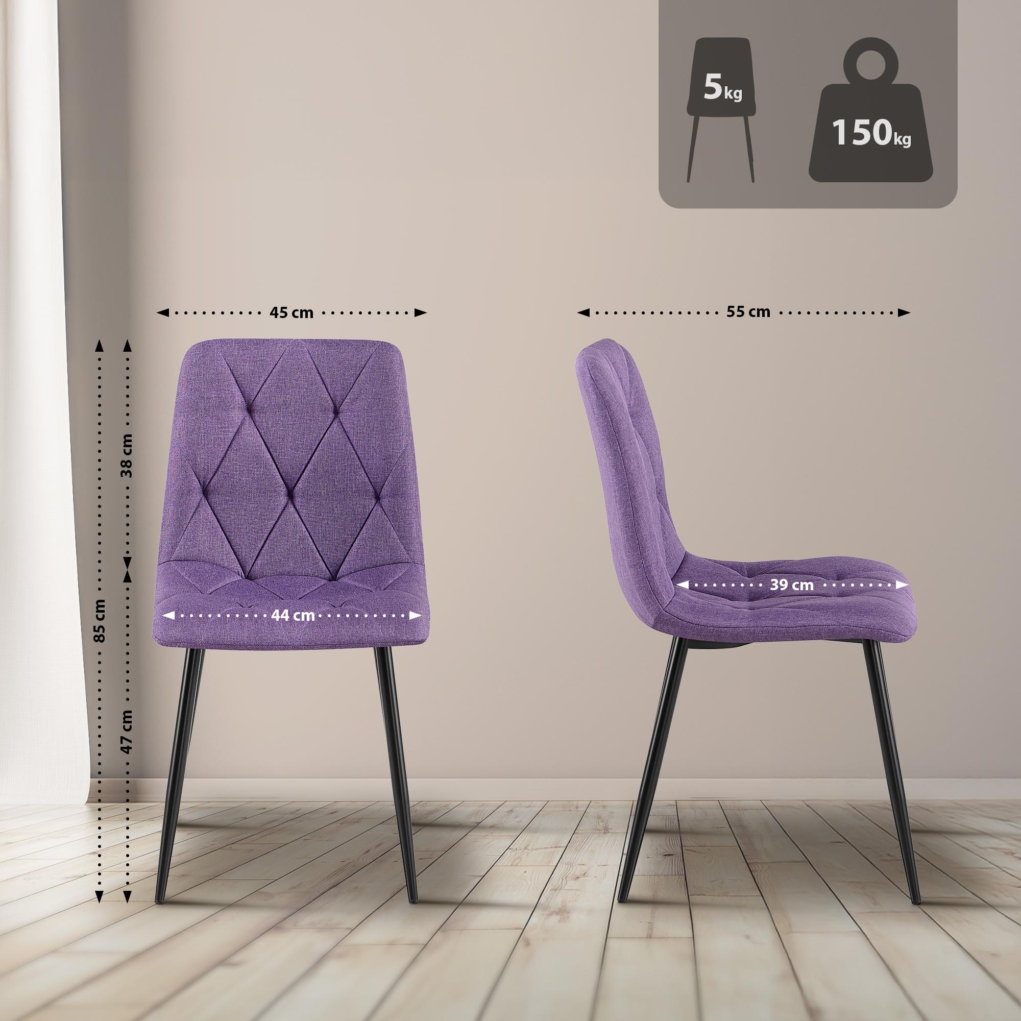 2er Set Esszimmerstuhl Clairton Stoff - Image 3