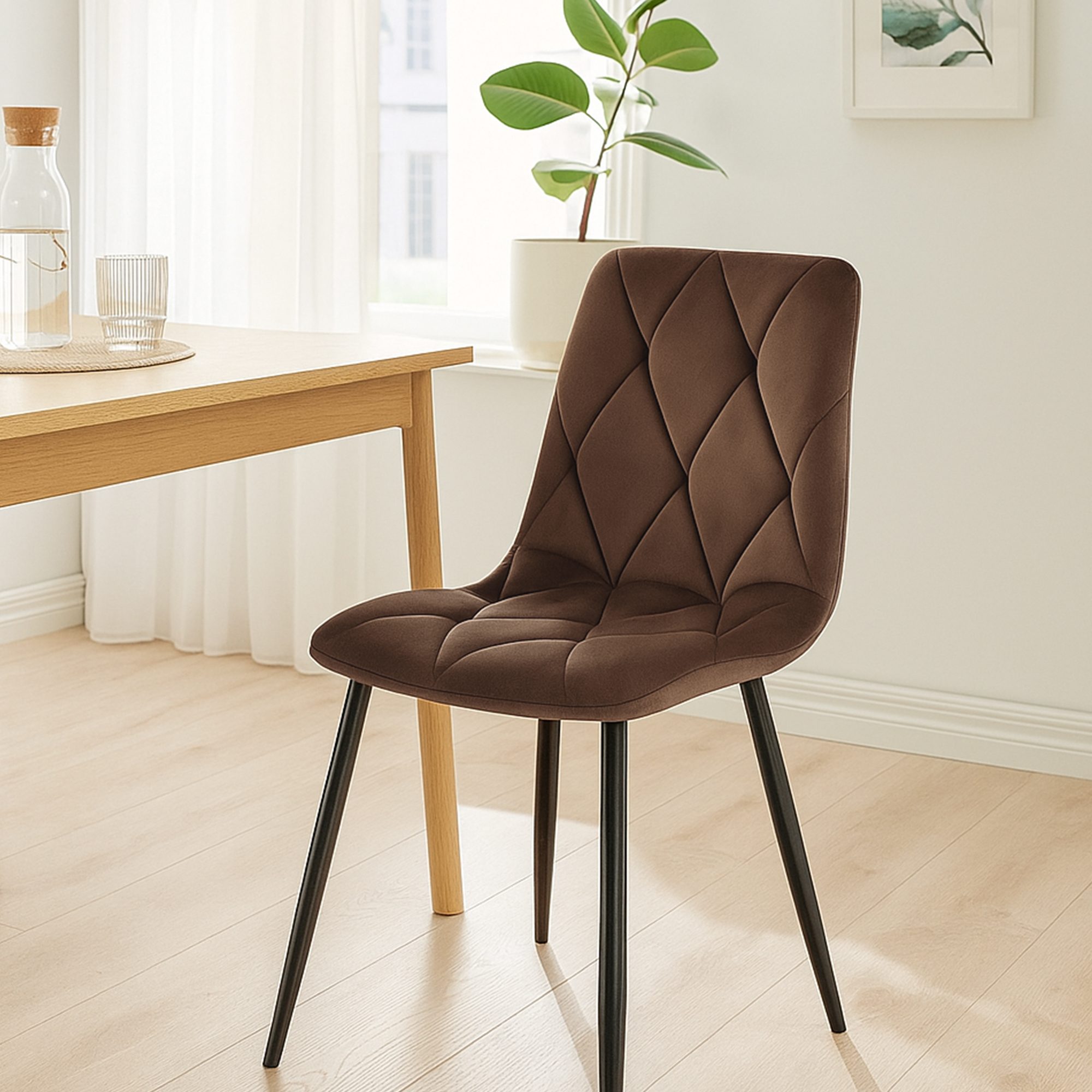 2er Set Esszimmerstuhl Clairton Samt