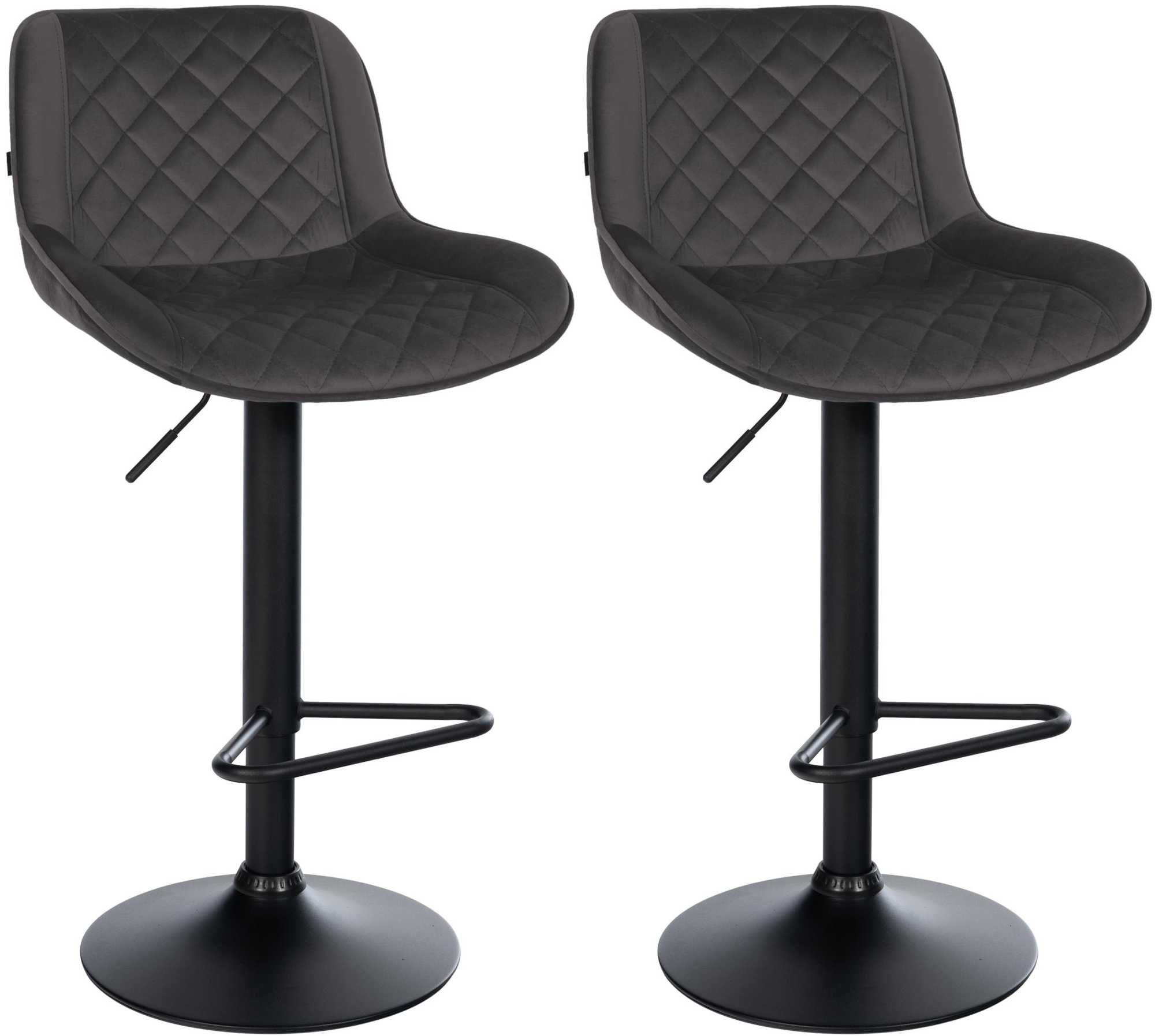 2er Set Barhocker Kasson Samt