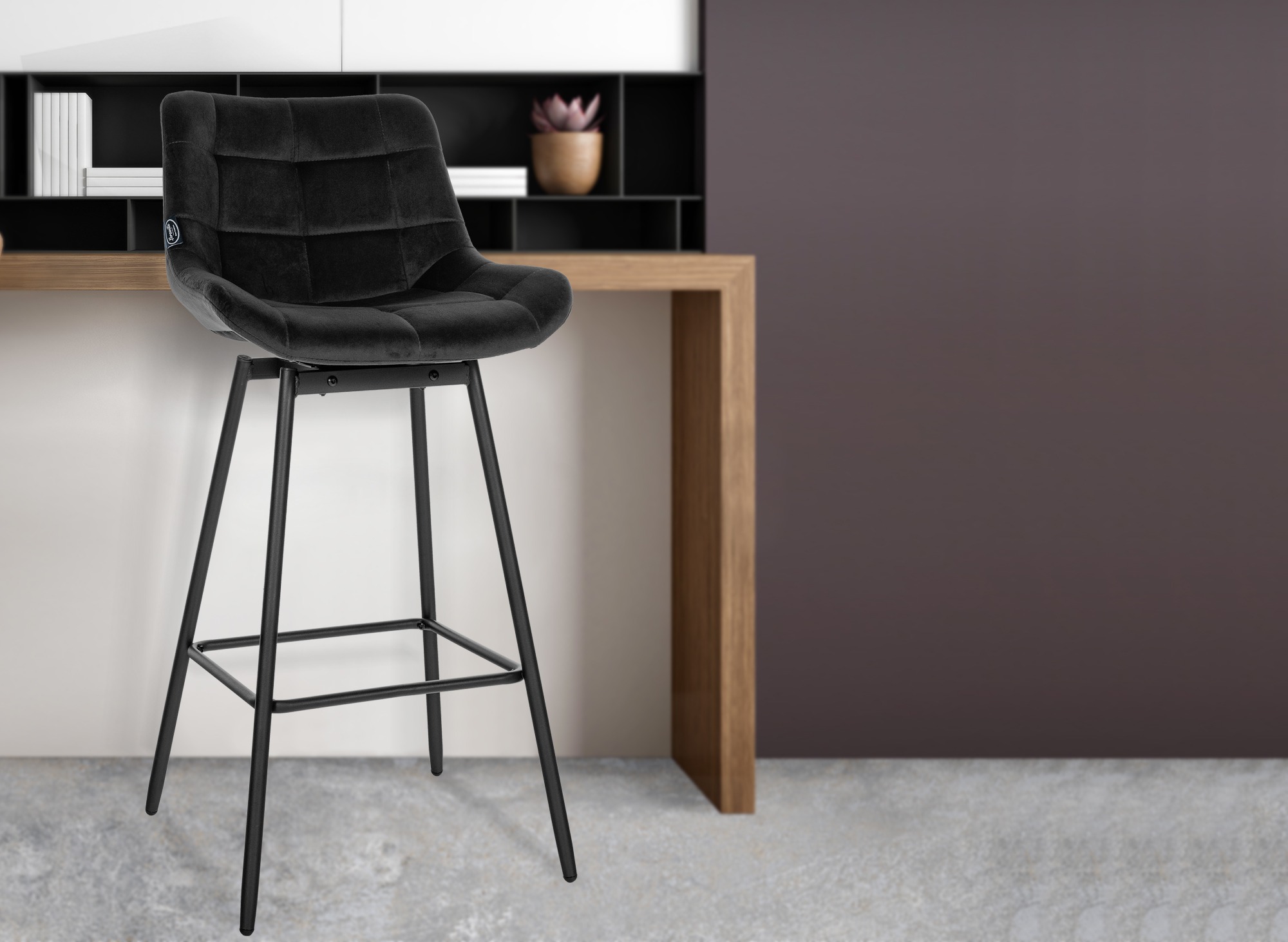 4er Set Barhocker Weston Schwenkbar Samt - Image 3