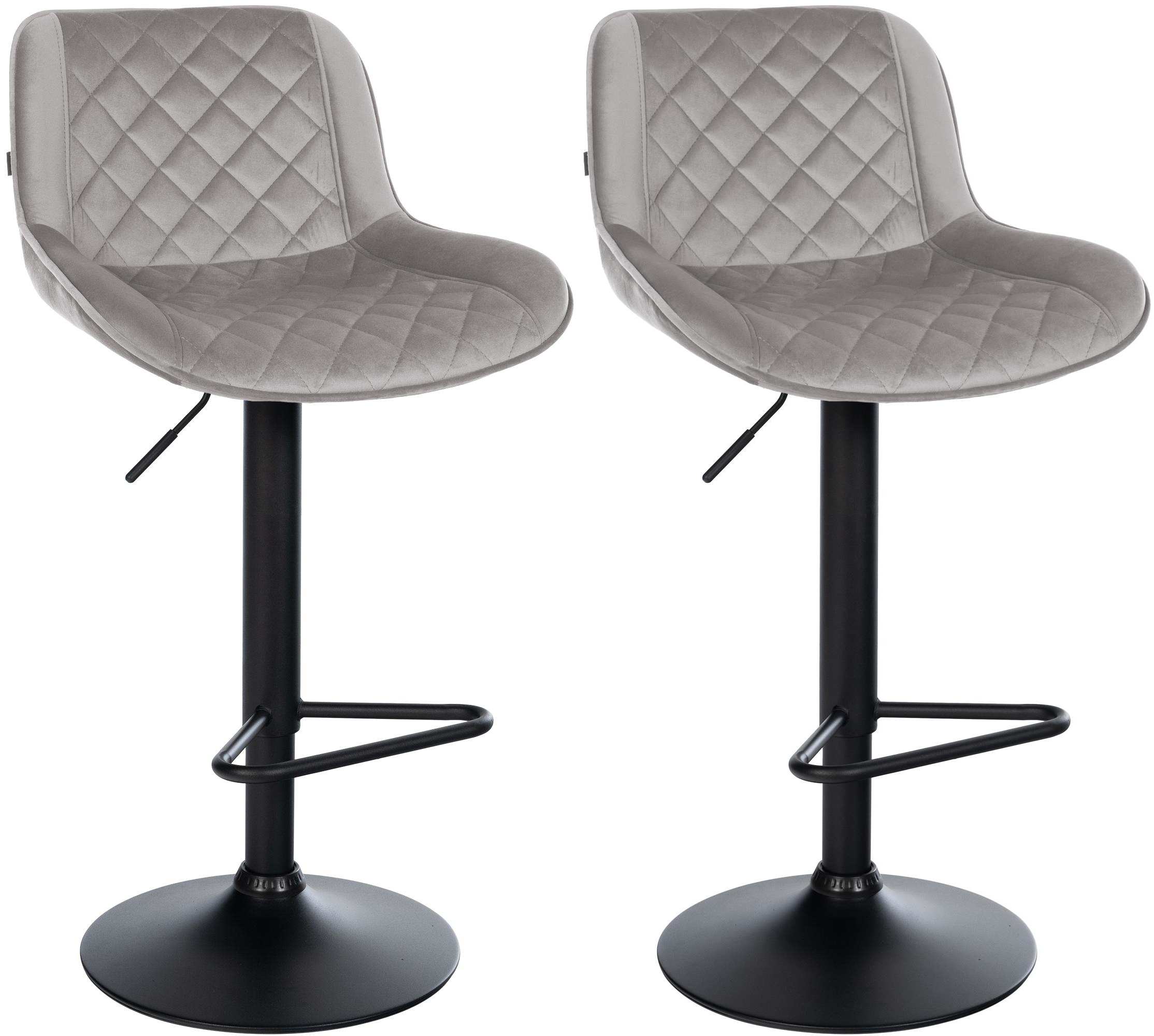 2er Set Barhocker Kasson Samt