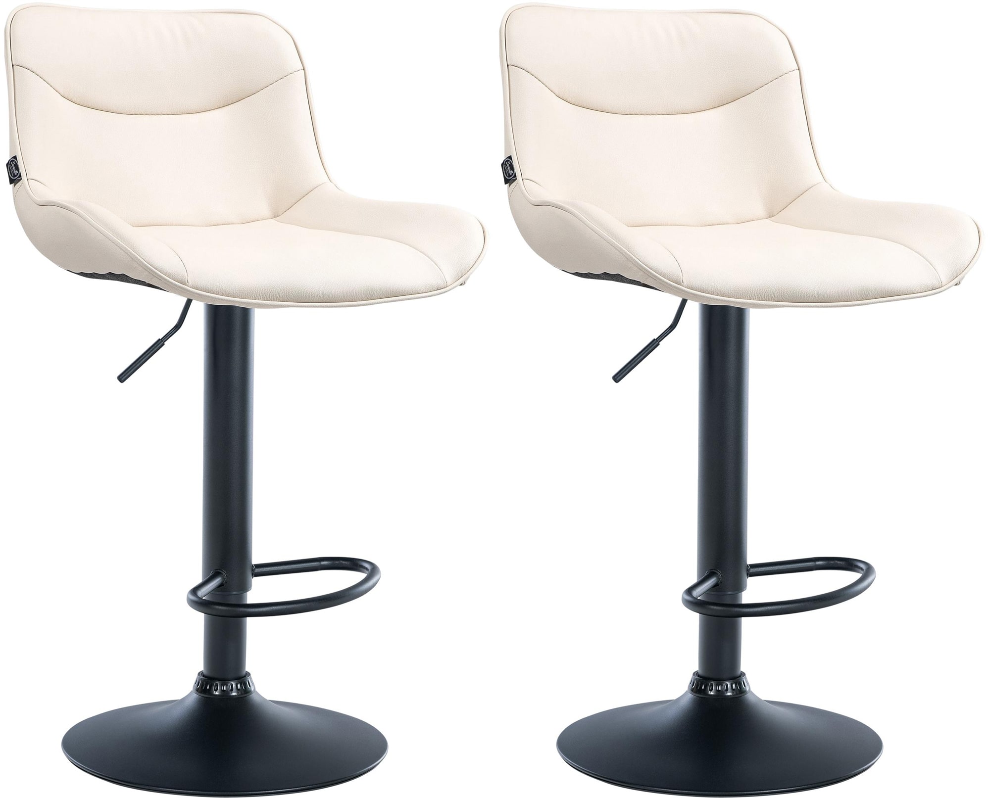 2er Set Barhocker Vonore Kunstleder Schwarz