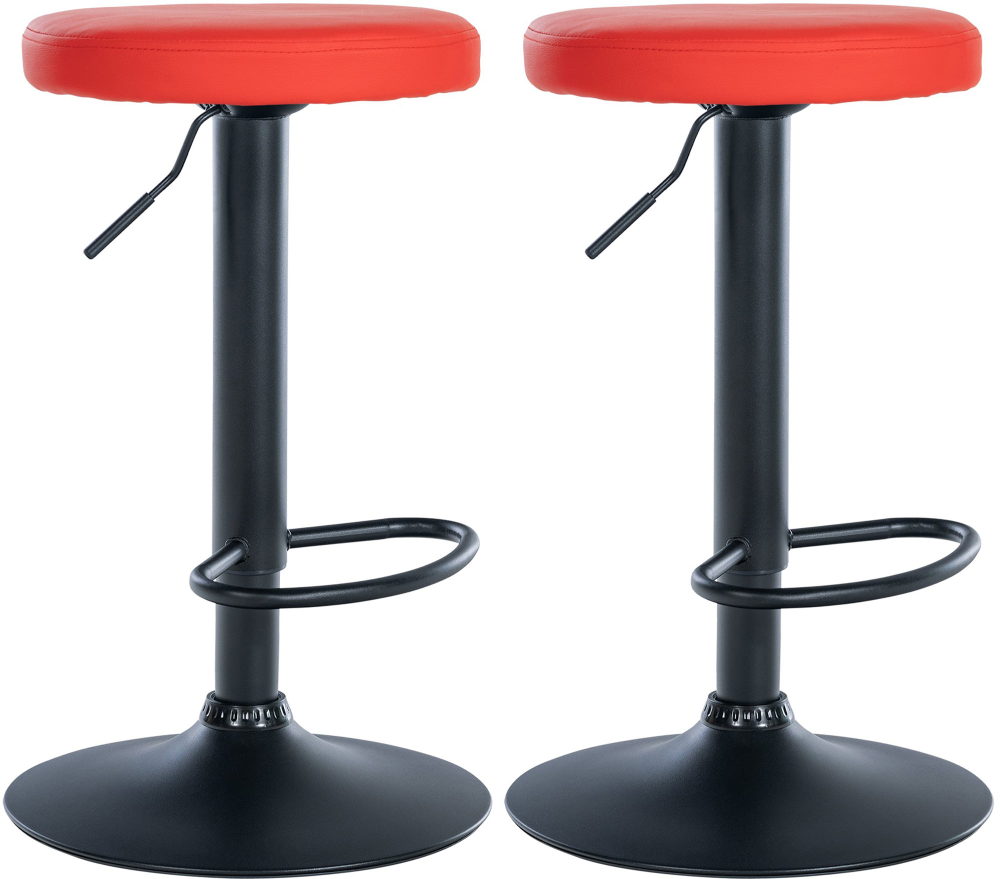 2er Set Barhocker Ponte Kunstleder Schwarz