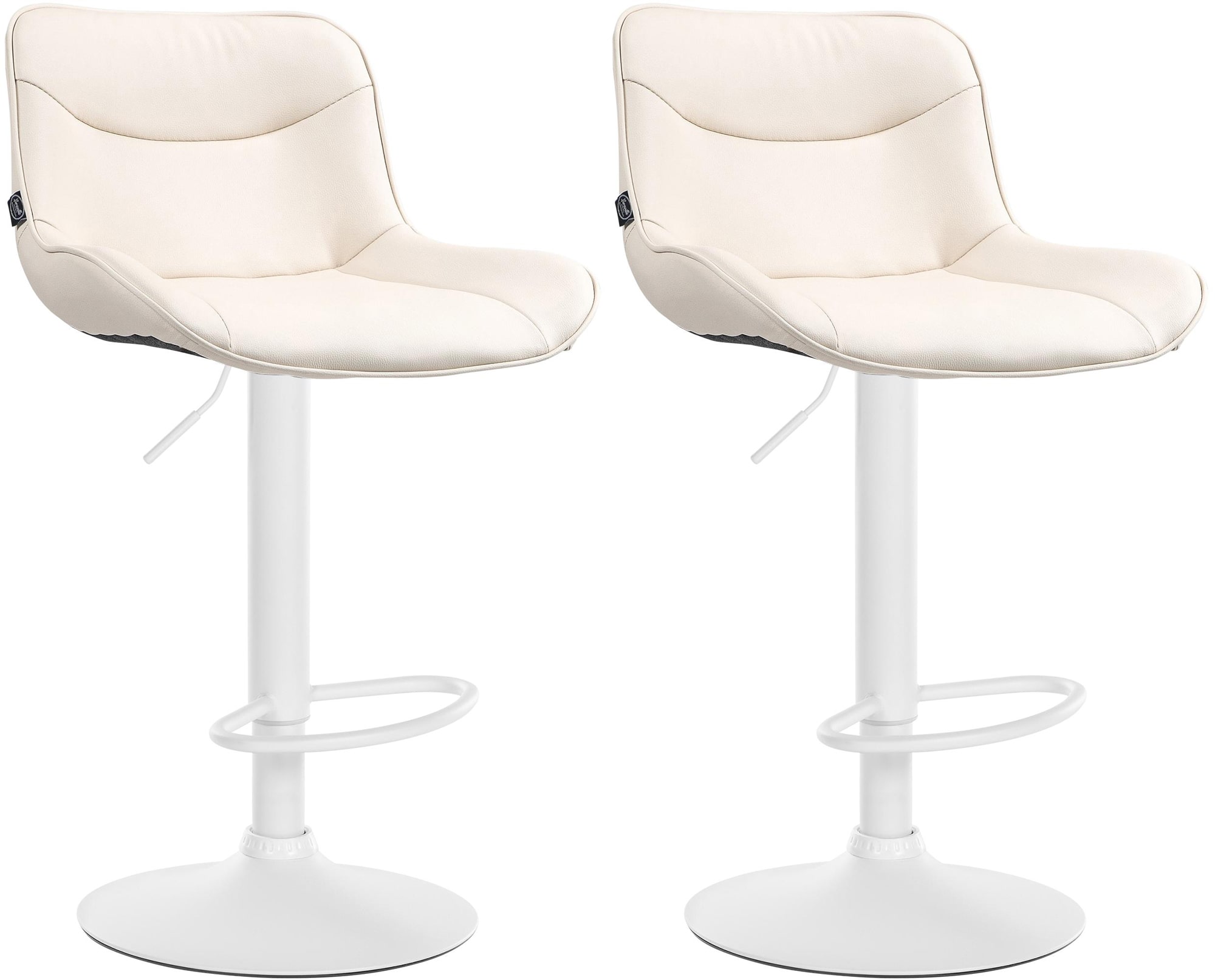 2er Set Barhocker Vonore Kunstleder Weiß