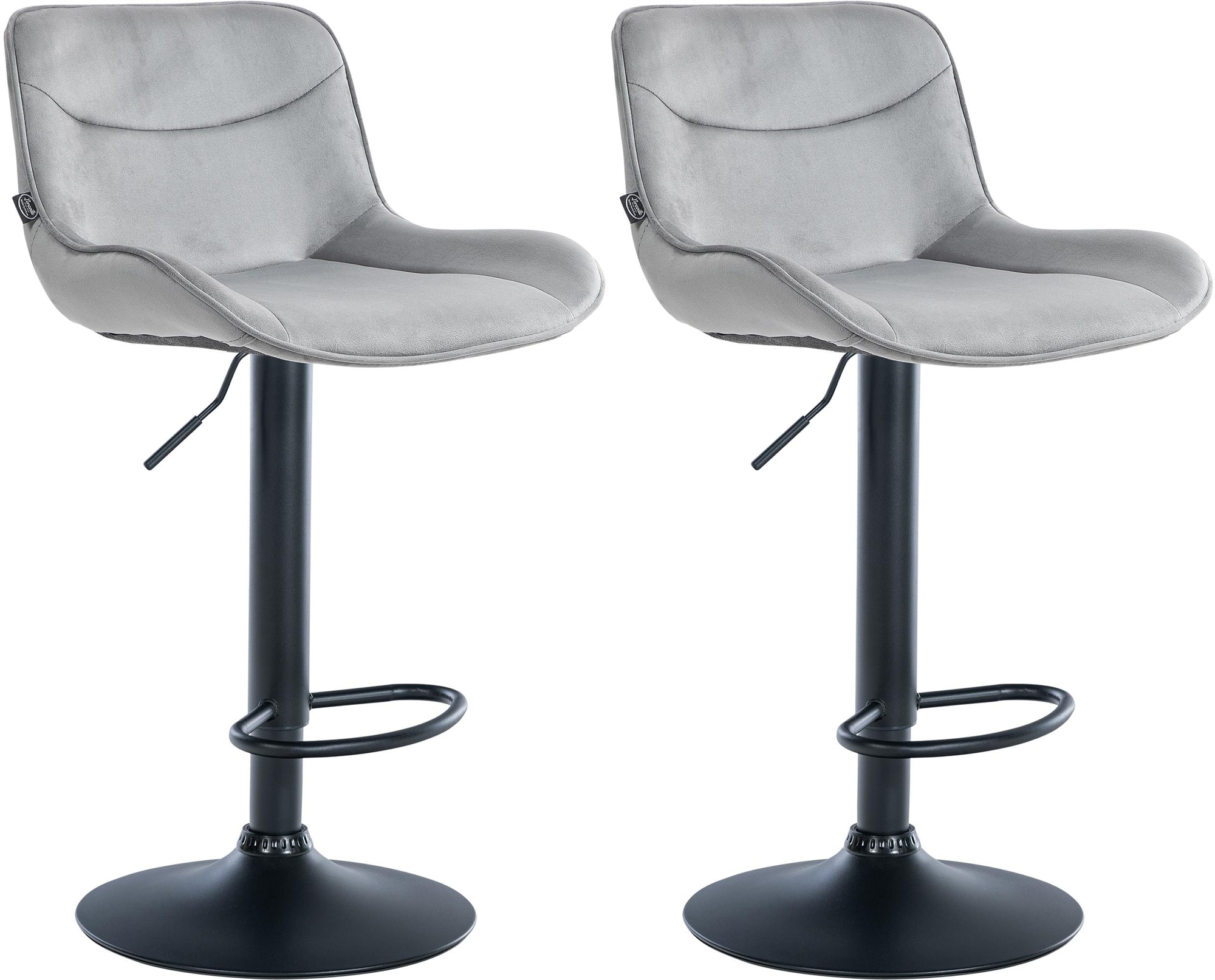 2er Set Barhocker Vonore Samt Schwarz