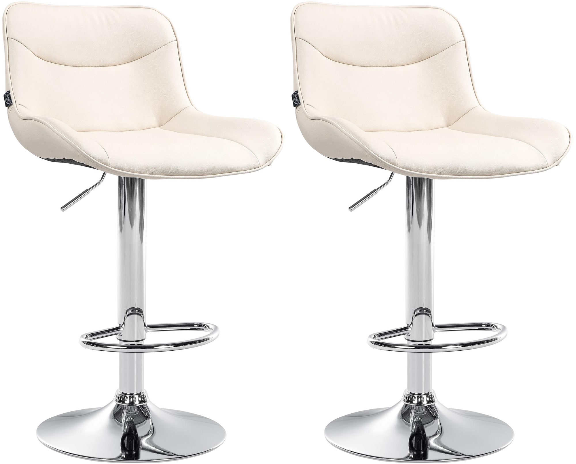 2er Set Barhocker Vonore Kunstleder Chrom