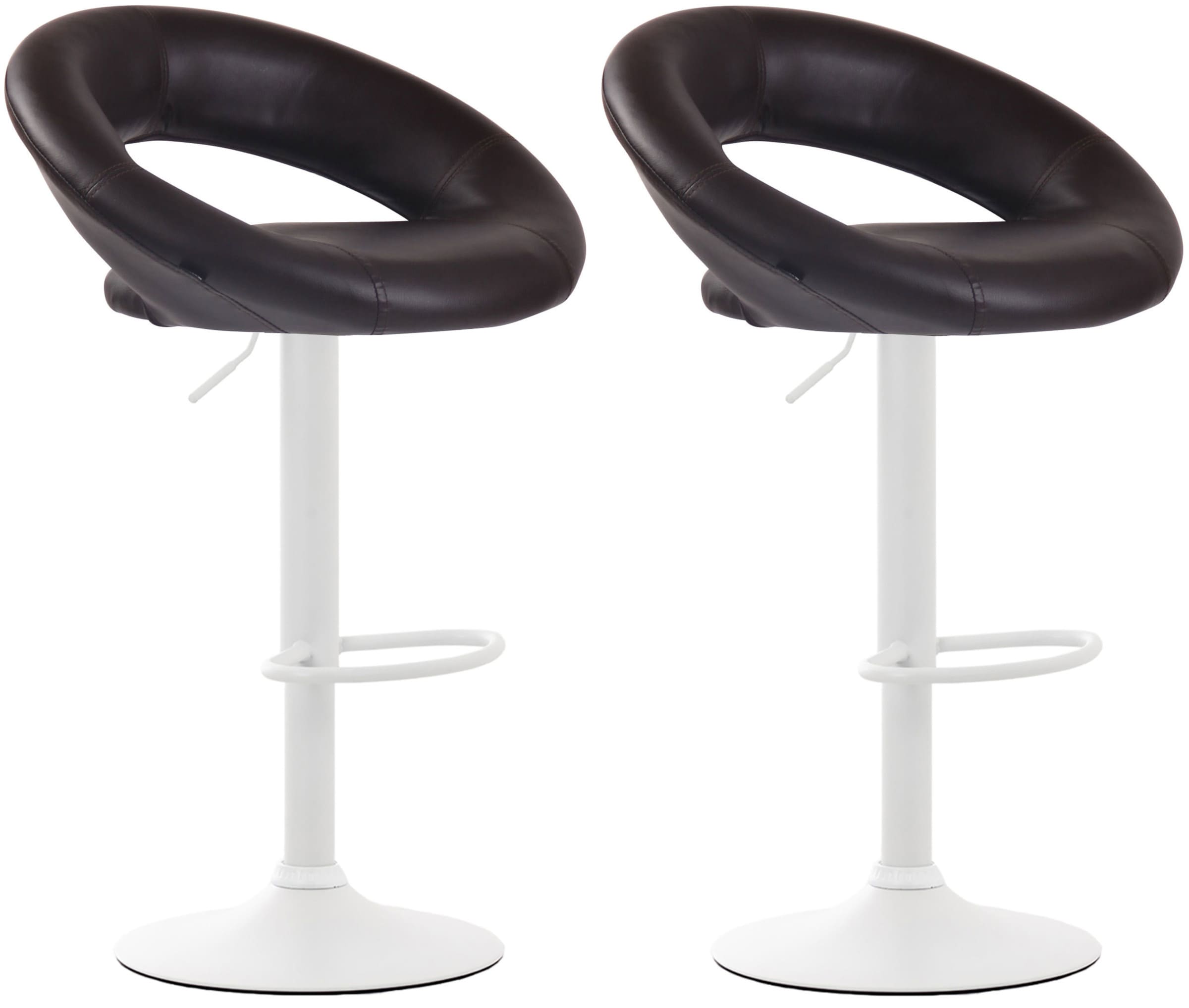 2er Set Barhocker Olinda Kunstleder Weiß