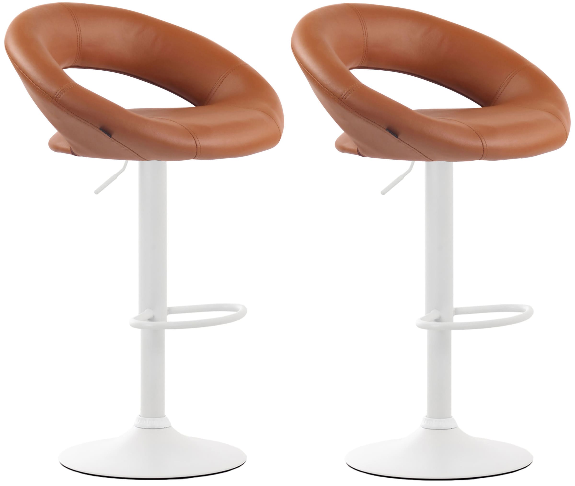 2er Set Barhocker Olinda Kunstleder Weiß