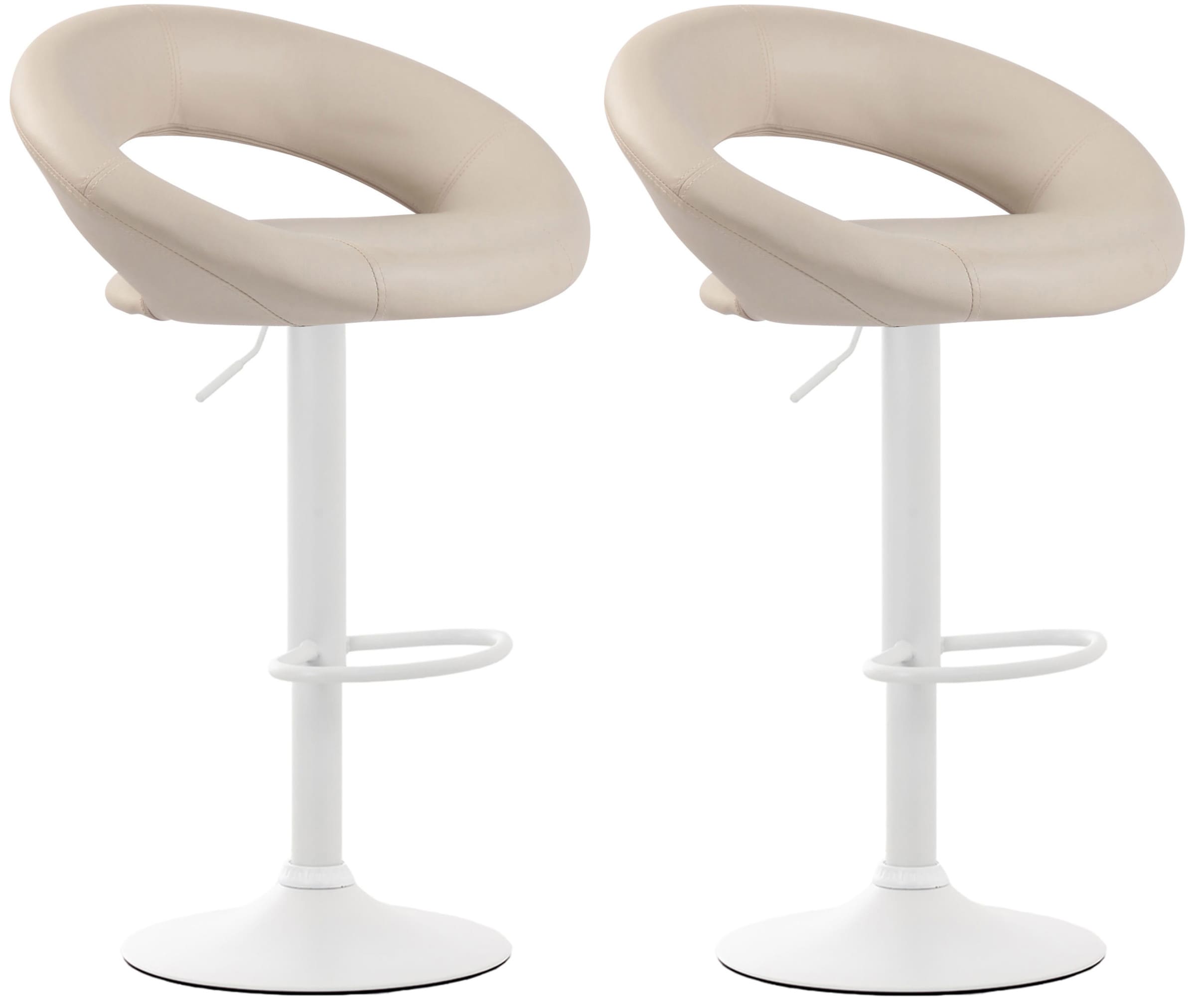 2er Set Barhocker Olinda Kunstleder Weiß