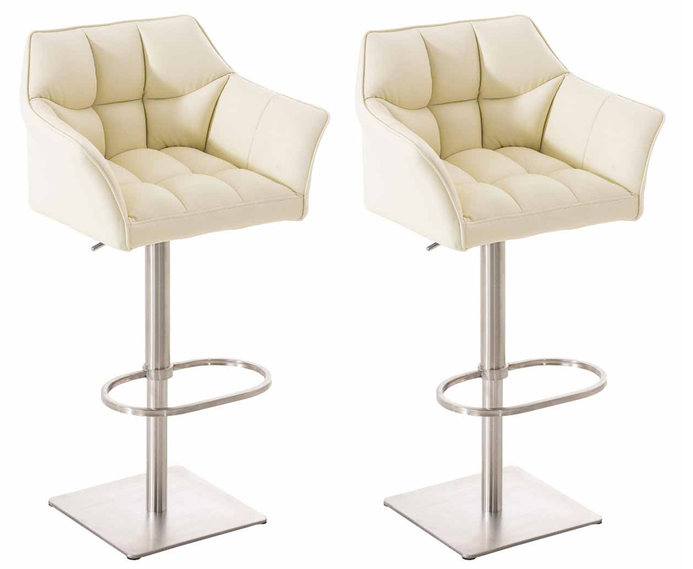 2er Set Barhocker Damaso Kunstleder Edelstahl
