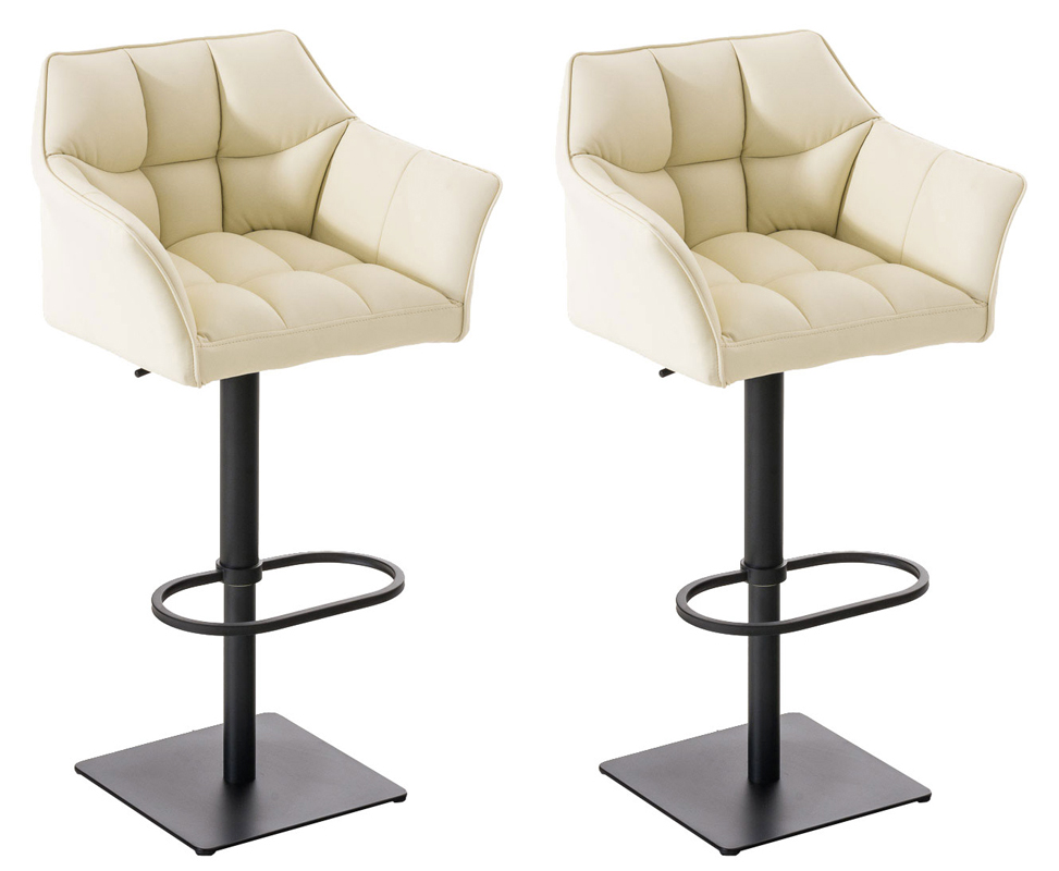 2er Set Barhocker Damaso Kunstleder Schwarz
