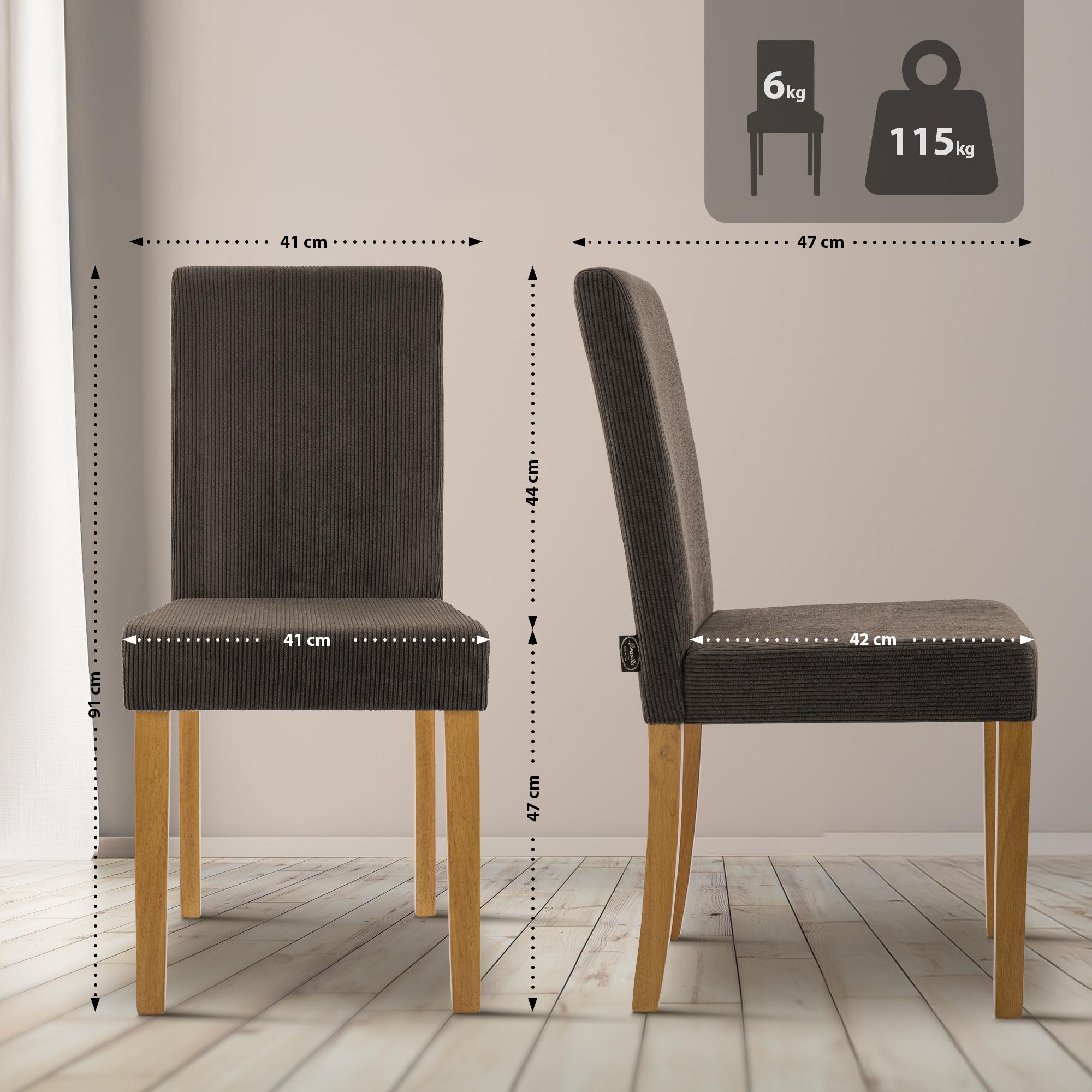 2er Set Esszimmerstuhl Ina Cord Antik Hell